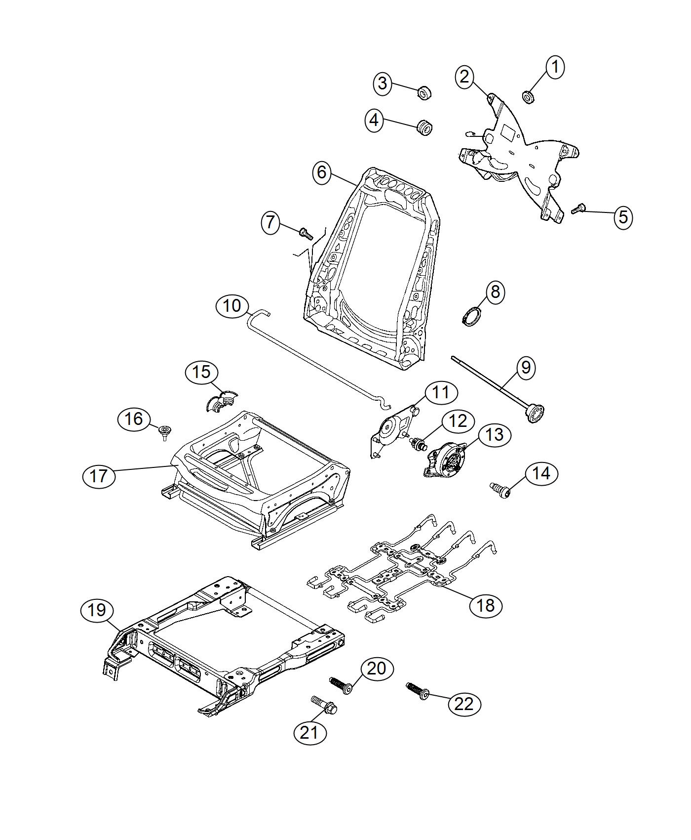 Adjusters, Recliners And Shields, Bucket Seat. Diagram