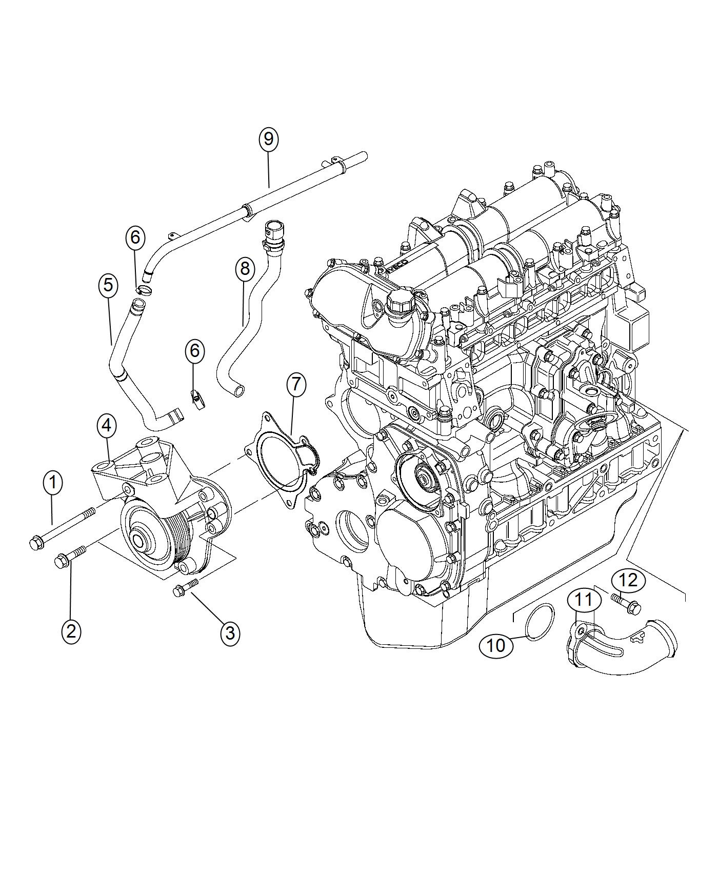 Water Pump and Related Parts. Diagram