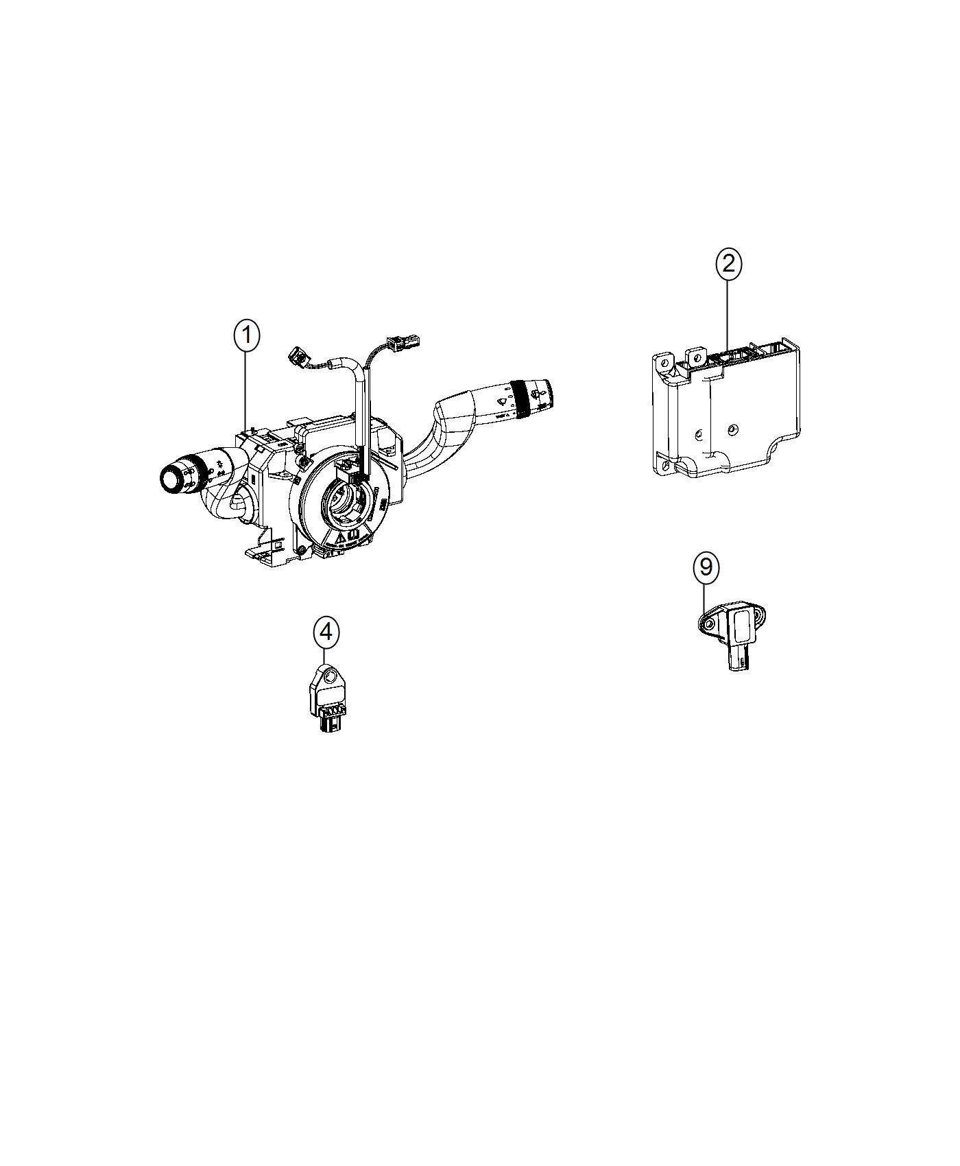 Diagram Air Bag Modules , Impact Sensors and Clocksprings. for your Ram ProMaster  