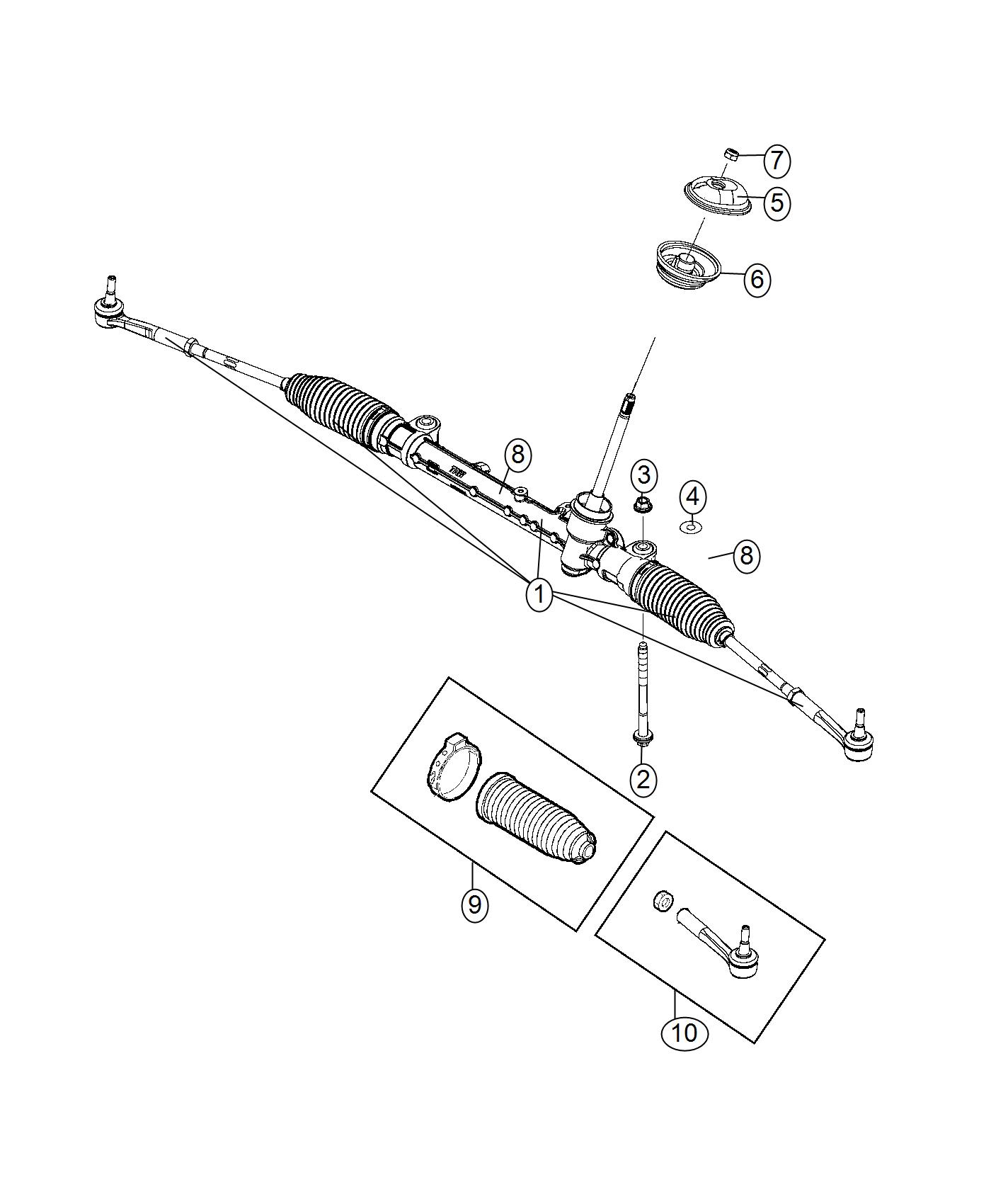 Diagram Gear Rack and Pinion. for your 2020 Fiat 500L   