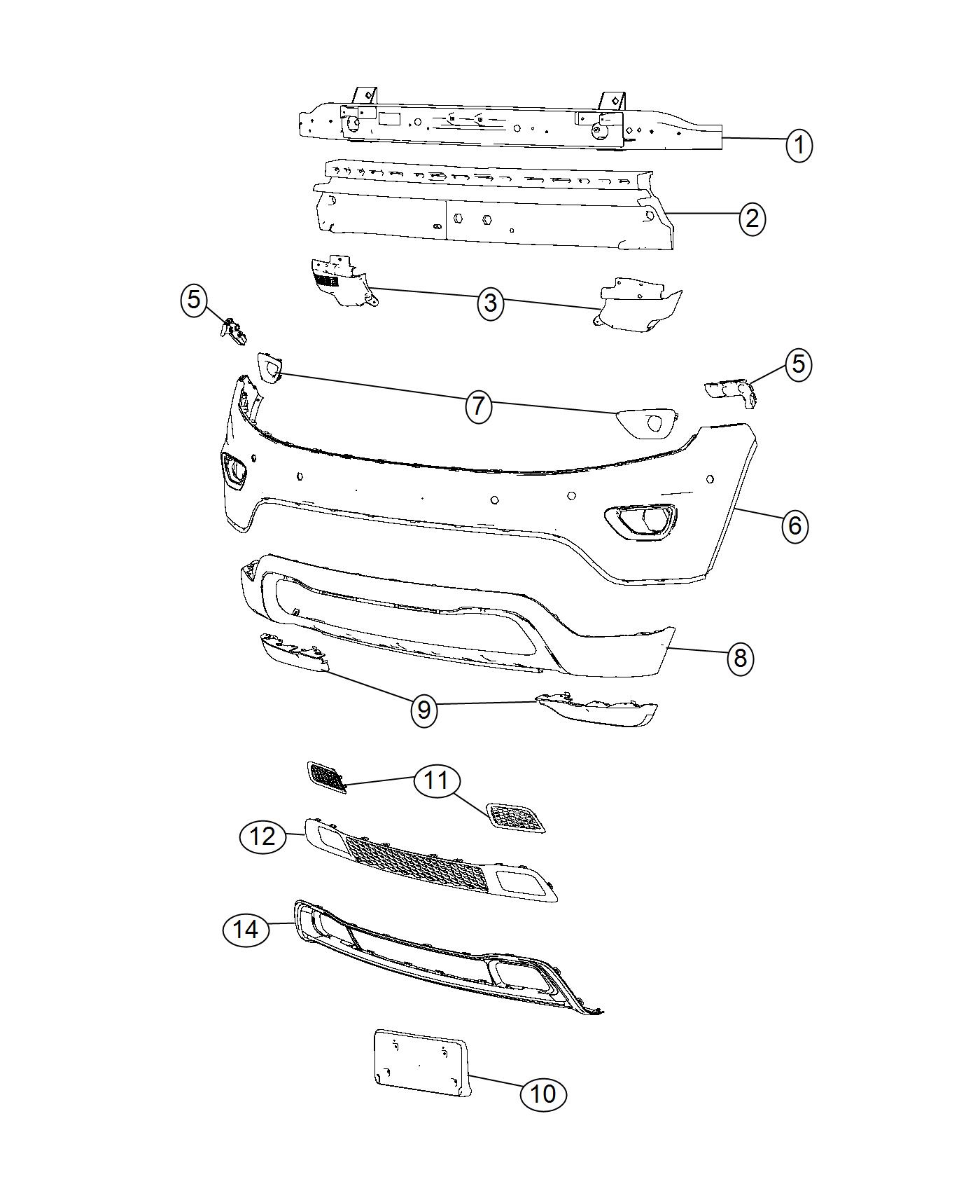 Diagram Fascia, Front. for your 2001 Chrysler 300  M 