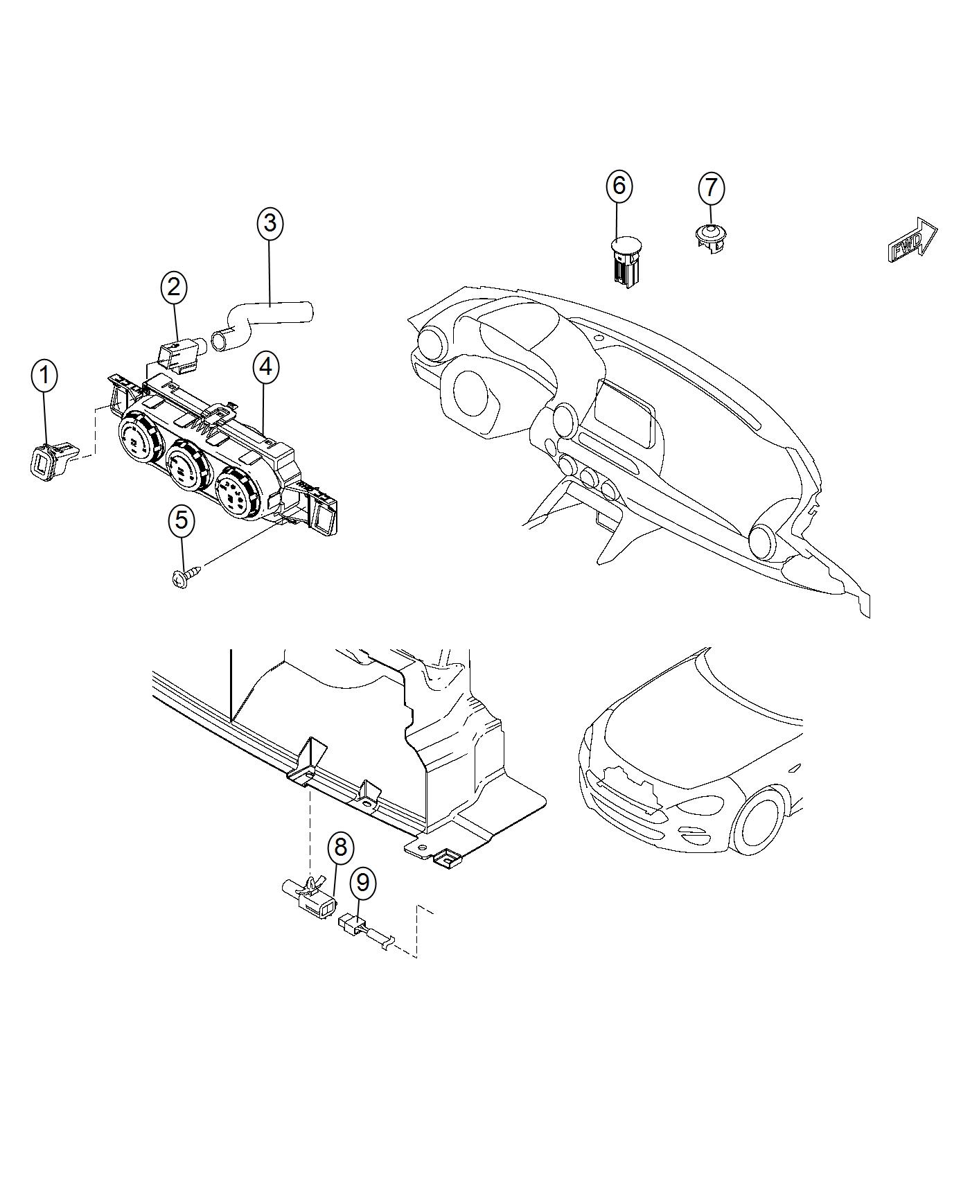 Diagram A/C And Heater Controls. for your Fiat SPIDER  