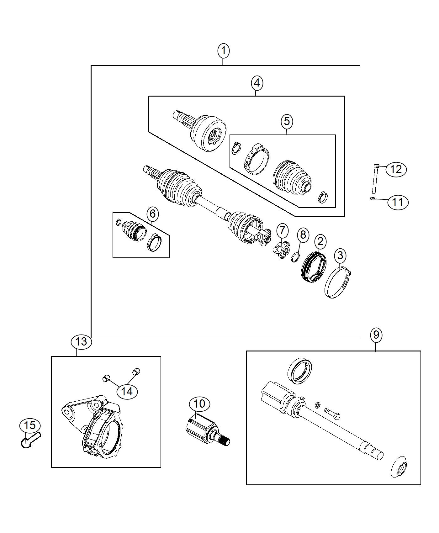 Diagram Shafts, Axle, 1.6L [1.6L I4 E-Torque Engine]. for your 2006 Dodge Grand Caravan   