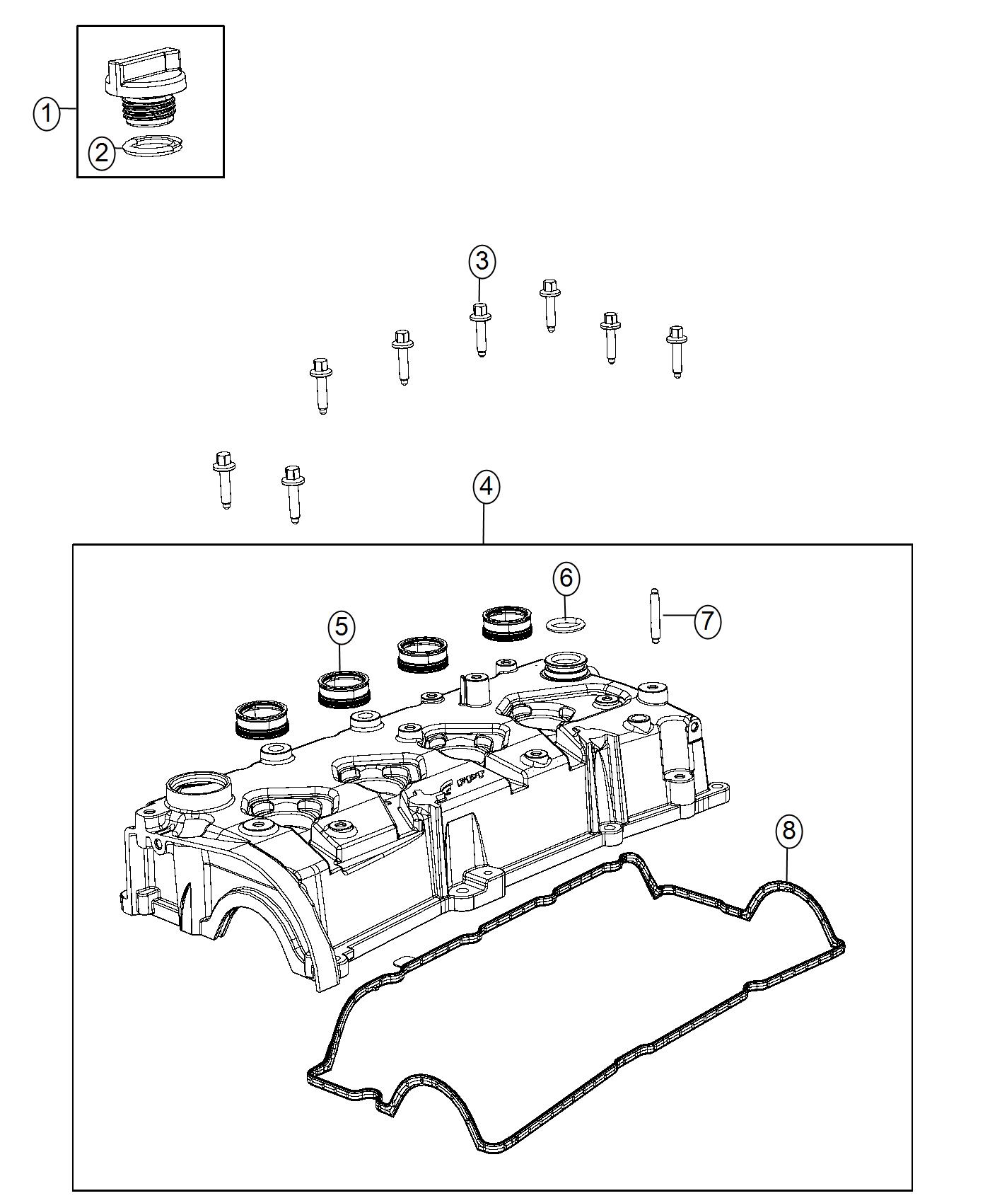 Cylinder Head Cover 1.4L Turbocharged. Diagram