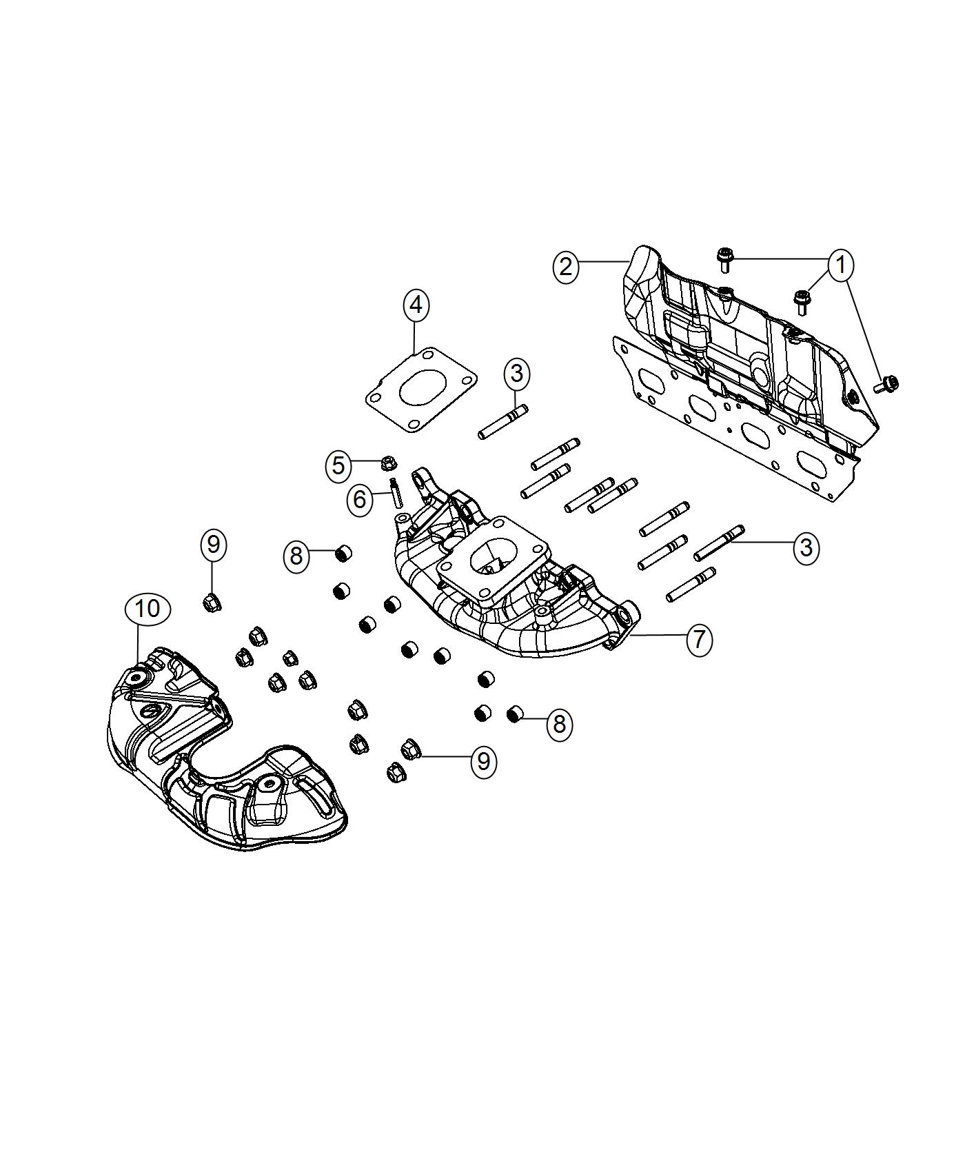 Diagram Exhaust Manifold 1.4L Turbocharged. for your Fiat SPIDER  