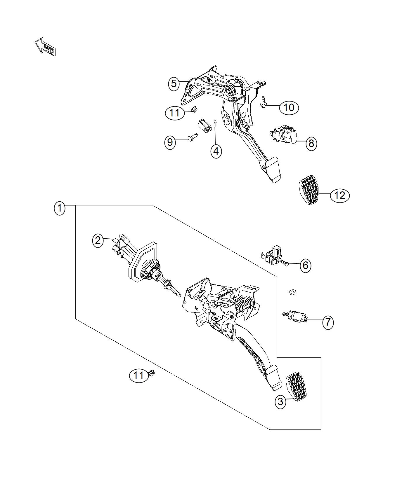 Diagram Switch, Brake and Clutch Interlock. for your 1999 Dodge Avenger   