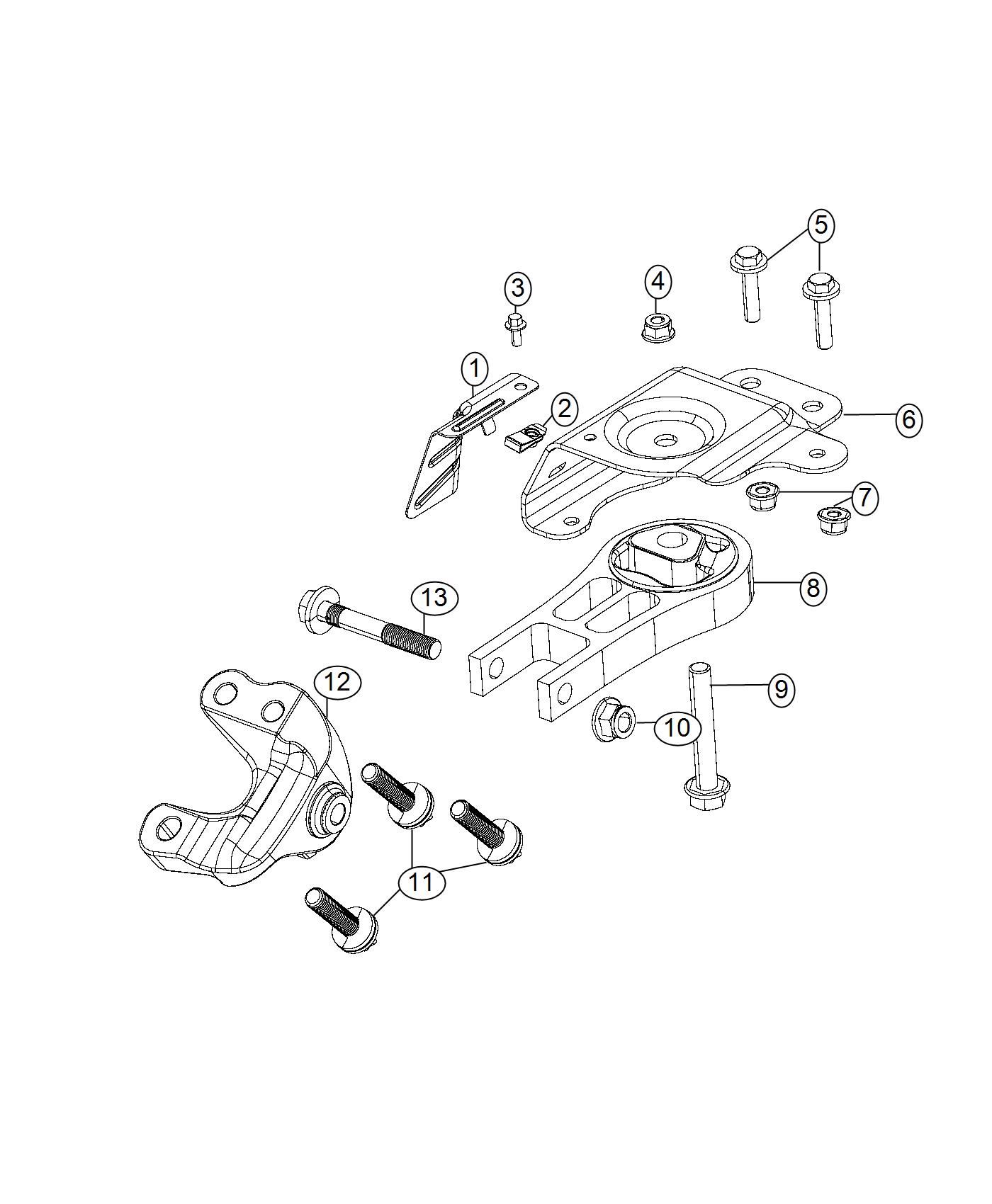 Engine Mounting Front/Rear 3.6L. Diagram