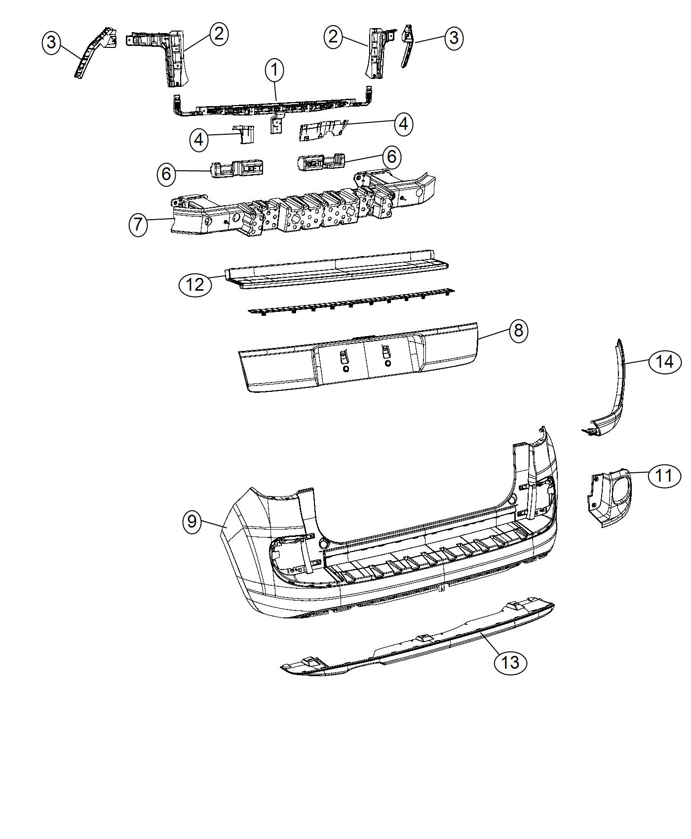 Diagram Fascia, Rear. for your 2004 Chrysler 300  M 