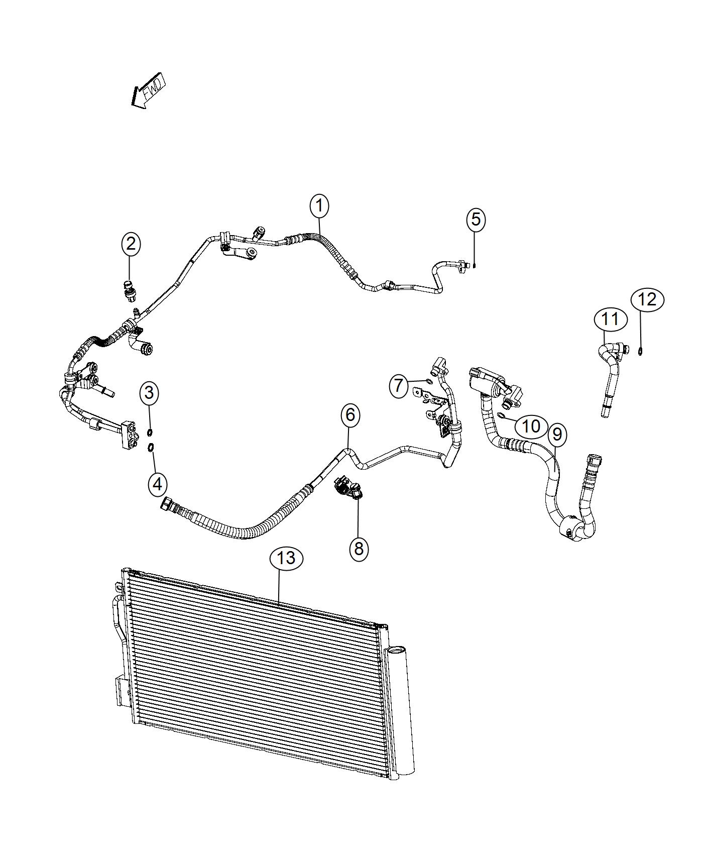 Diagram A/C Plumbing. for your Fiat 500L  