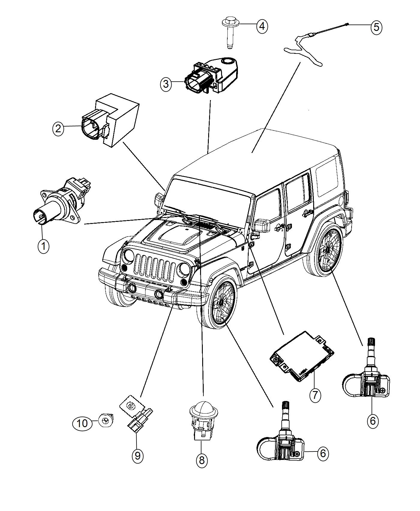 Diagram Sensors, Body. for your Jeep