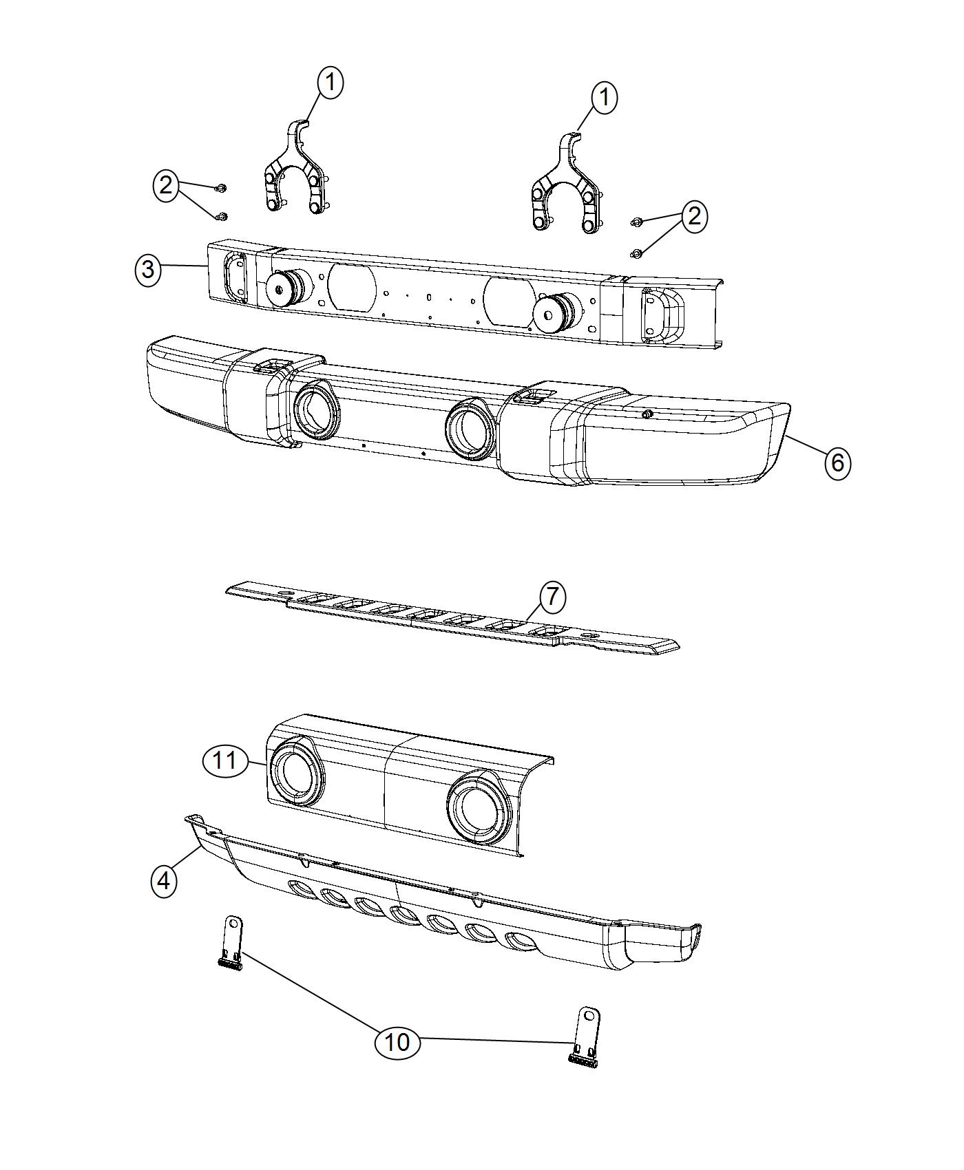 Diagram Bumper. for your Jeep Wrangler  