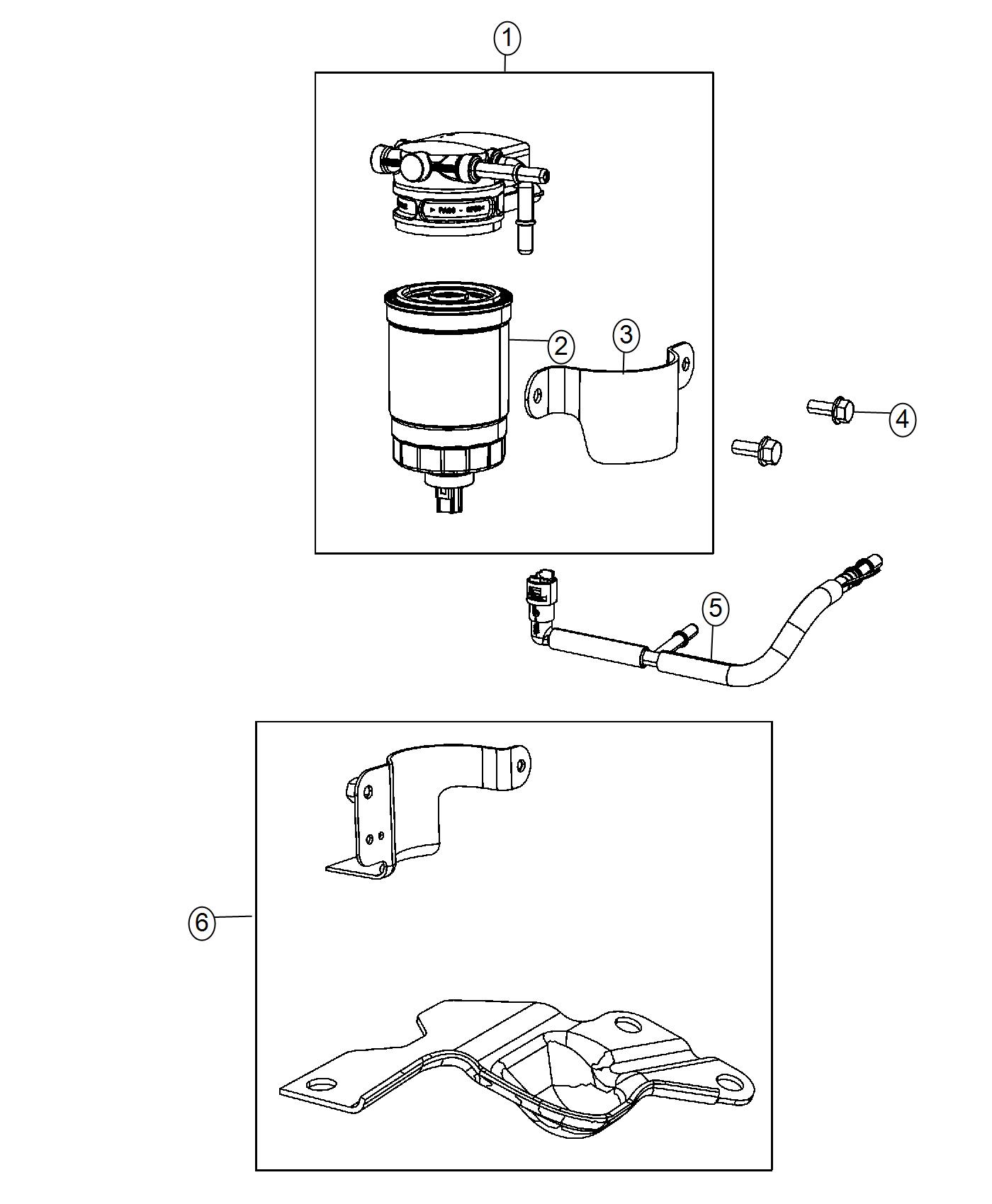 Diagram Fuel Filter and Water Separator. for your 2013 Jeep Wrangler 3.6L V6 A/T 4X4 SAHARA 