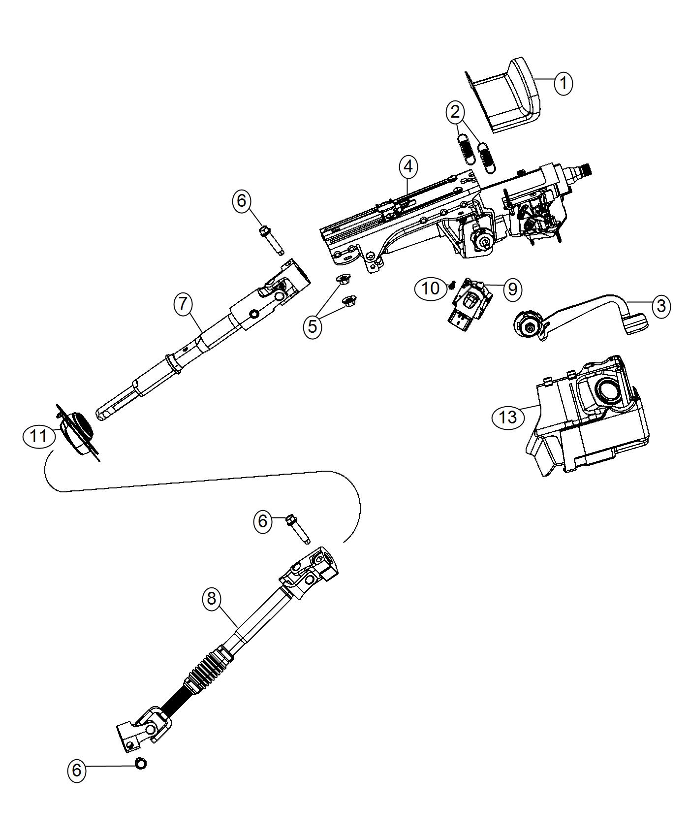 Diagram Steering Column. for your 2003 Jeep Wrangler   