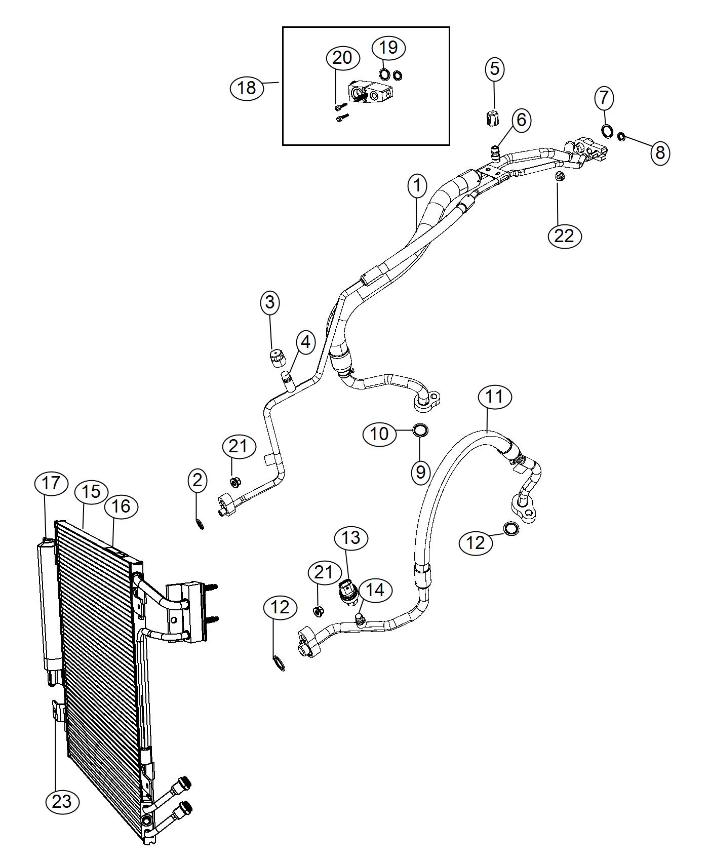 Diagram A/C Plumbing. for your Jeep Wrangler  