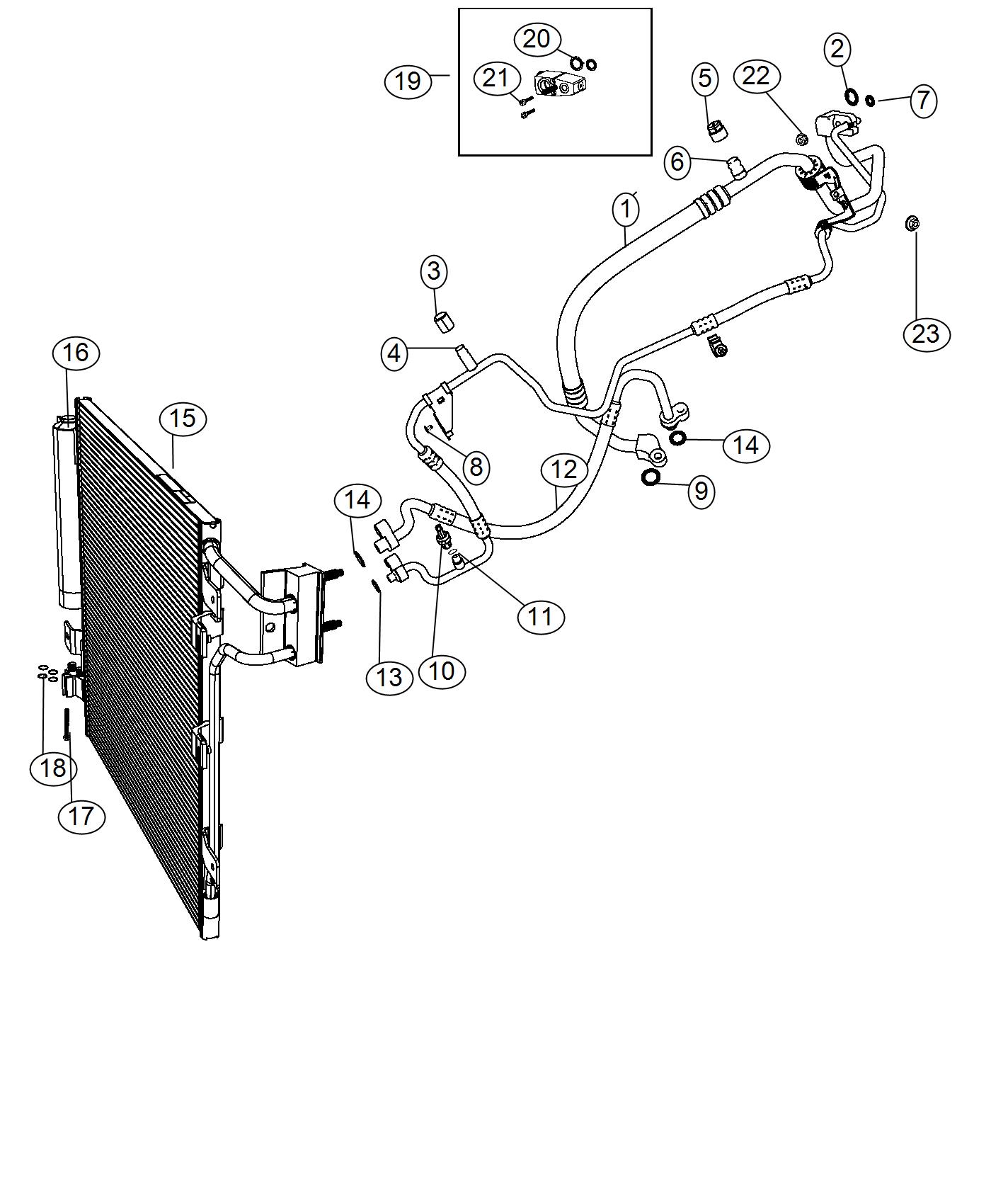 Diagram A/C Plumbing. for your Jeep Wrangler  