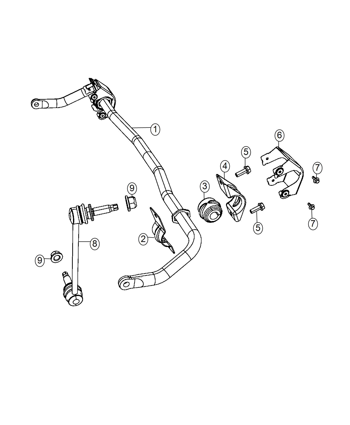 Diagram Stabilizer Bar, Front, RWD. for your 1999 Chrysler 300 M  