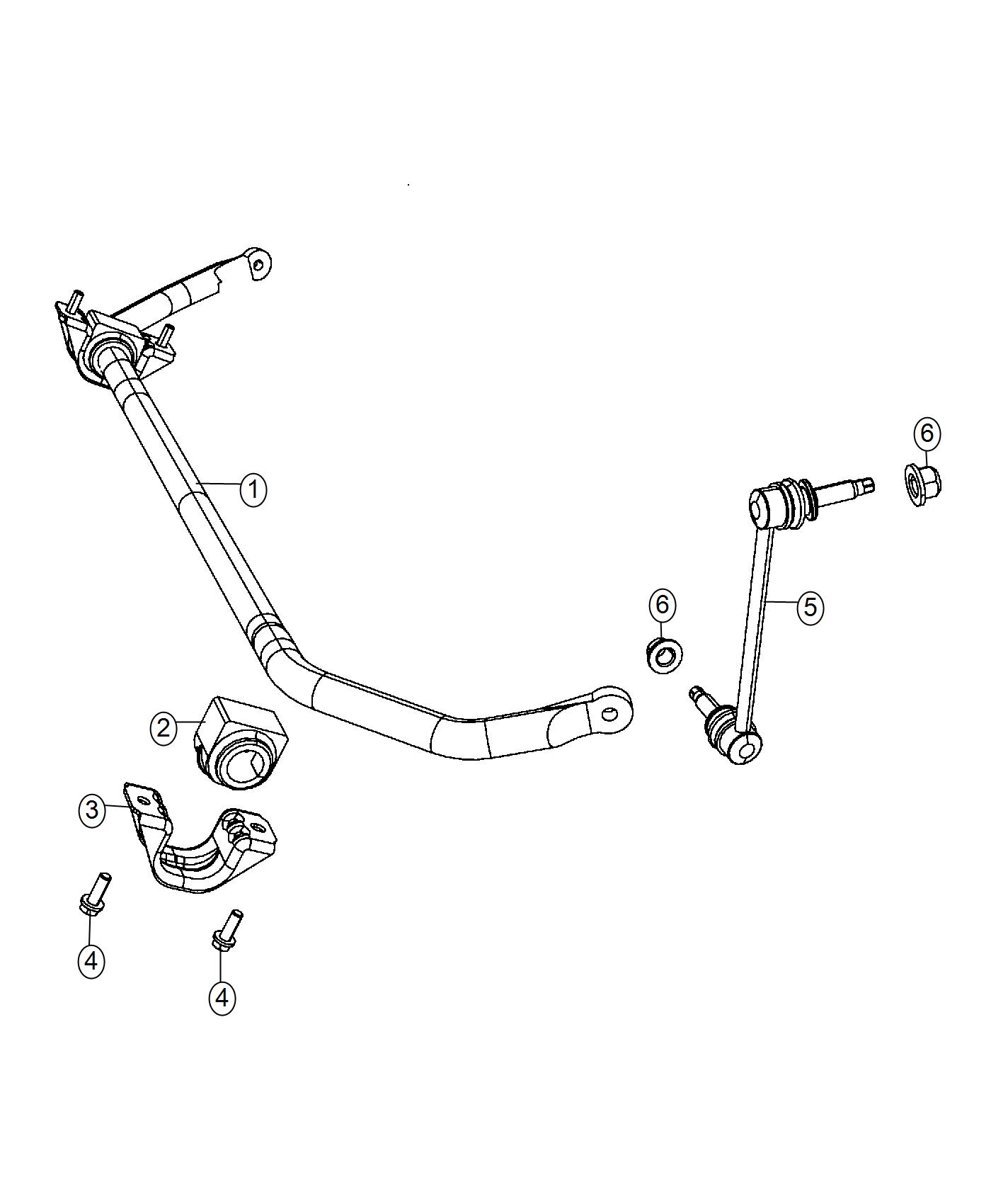 Diagram Stabilizer Bar, Front, AWD. for your Chrysler