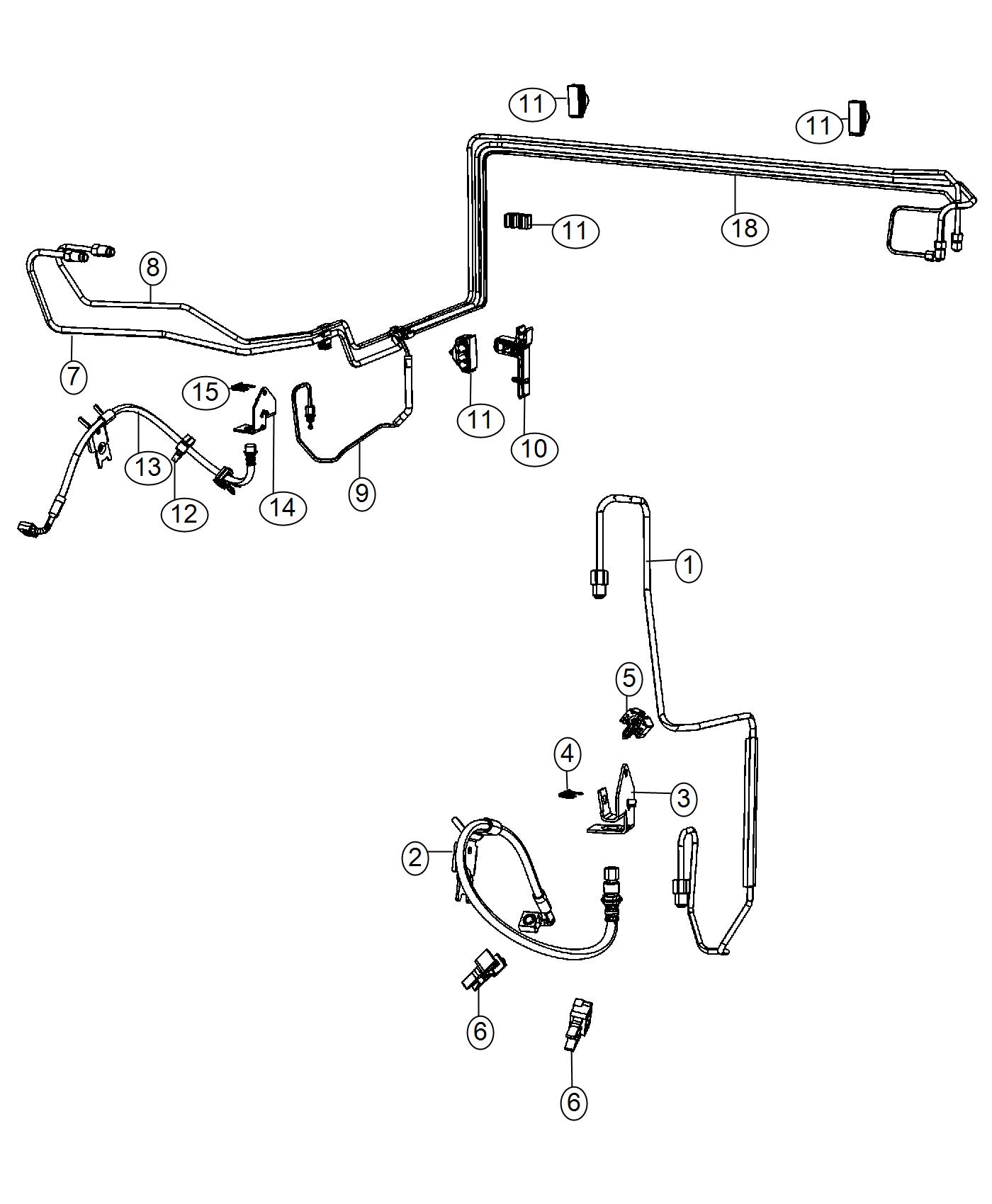 Diagram Front Brake Lines and Hoses, [Anti-Lock 4-Wheel Disc Perf Brakes], [BR5]. for your 1999 Chrysler 300  M 