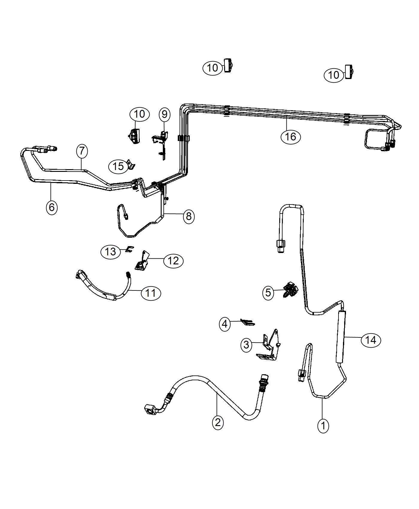 Diagram Front Brake Lines and Hoses. for your 2004 Chrysler 300 M  