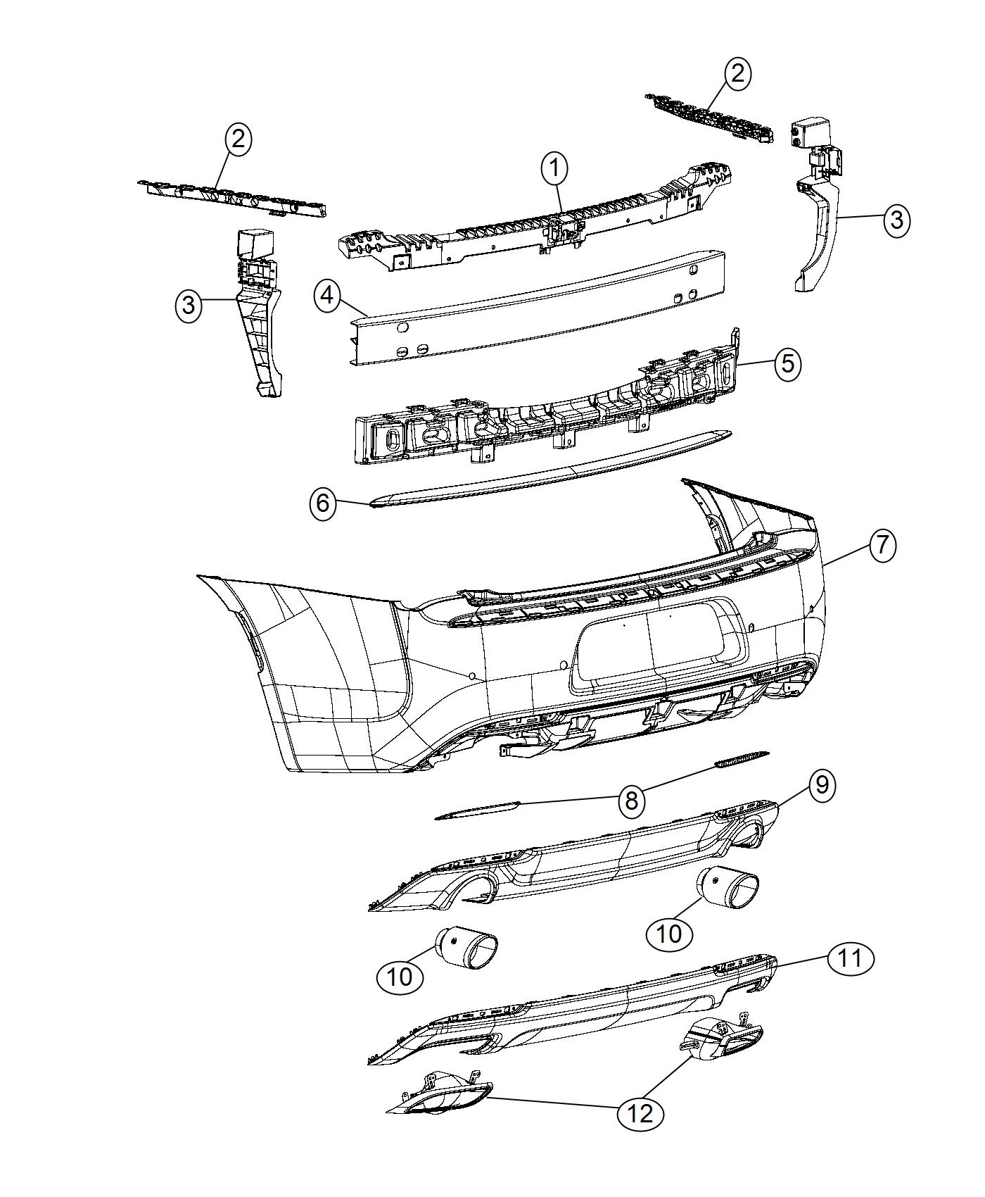 Diagram Fascia, Rear. for your Chrysler 300  