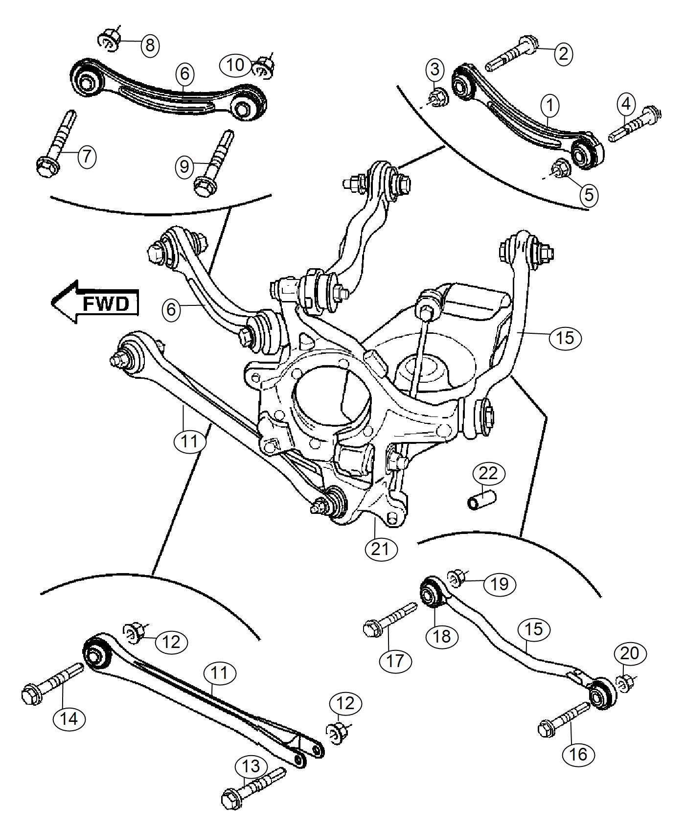 Diagram Suspension,Rear Links,Knuckles. for your Chrysler 300  