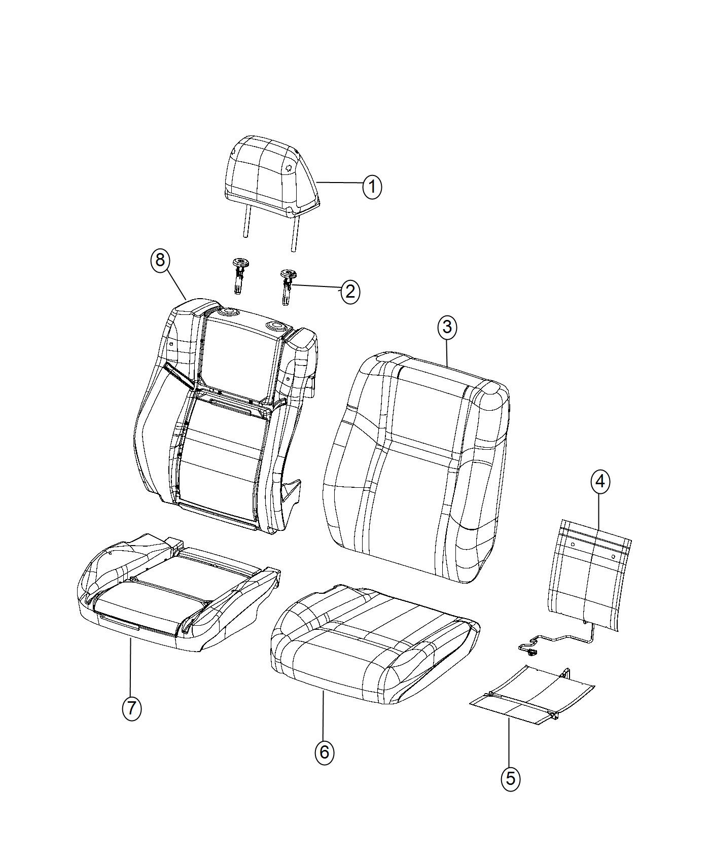 Diagram Front Seat - Bucket - Trim Code [TL]. for your 2000 Chrysler 300 M  