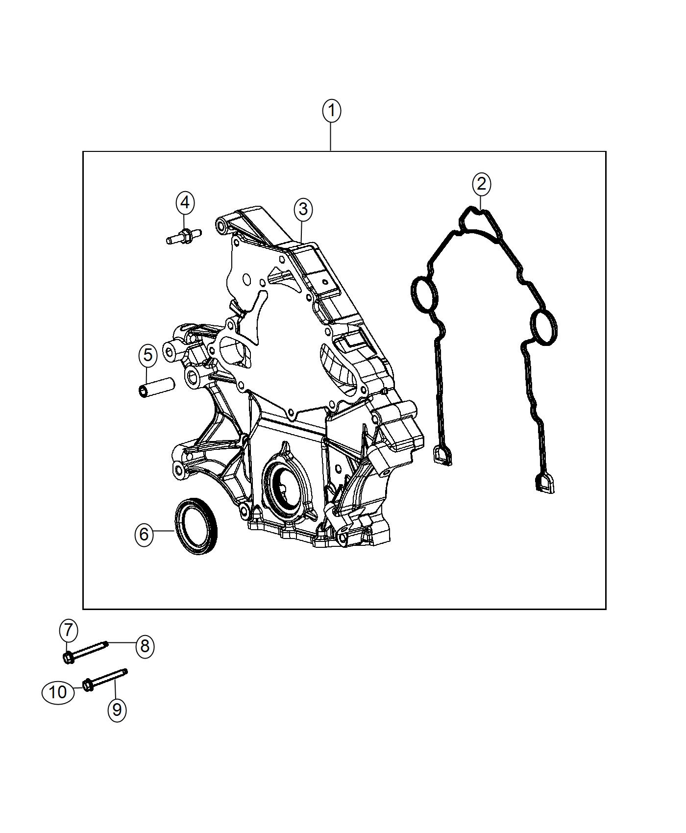 Diagram Timing Case Cover 5.7L. for your 2000 Chrysler 300 M  