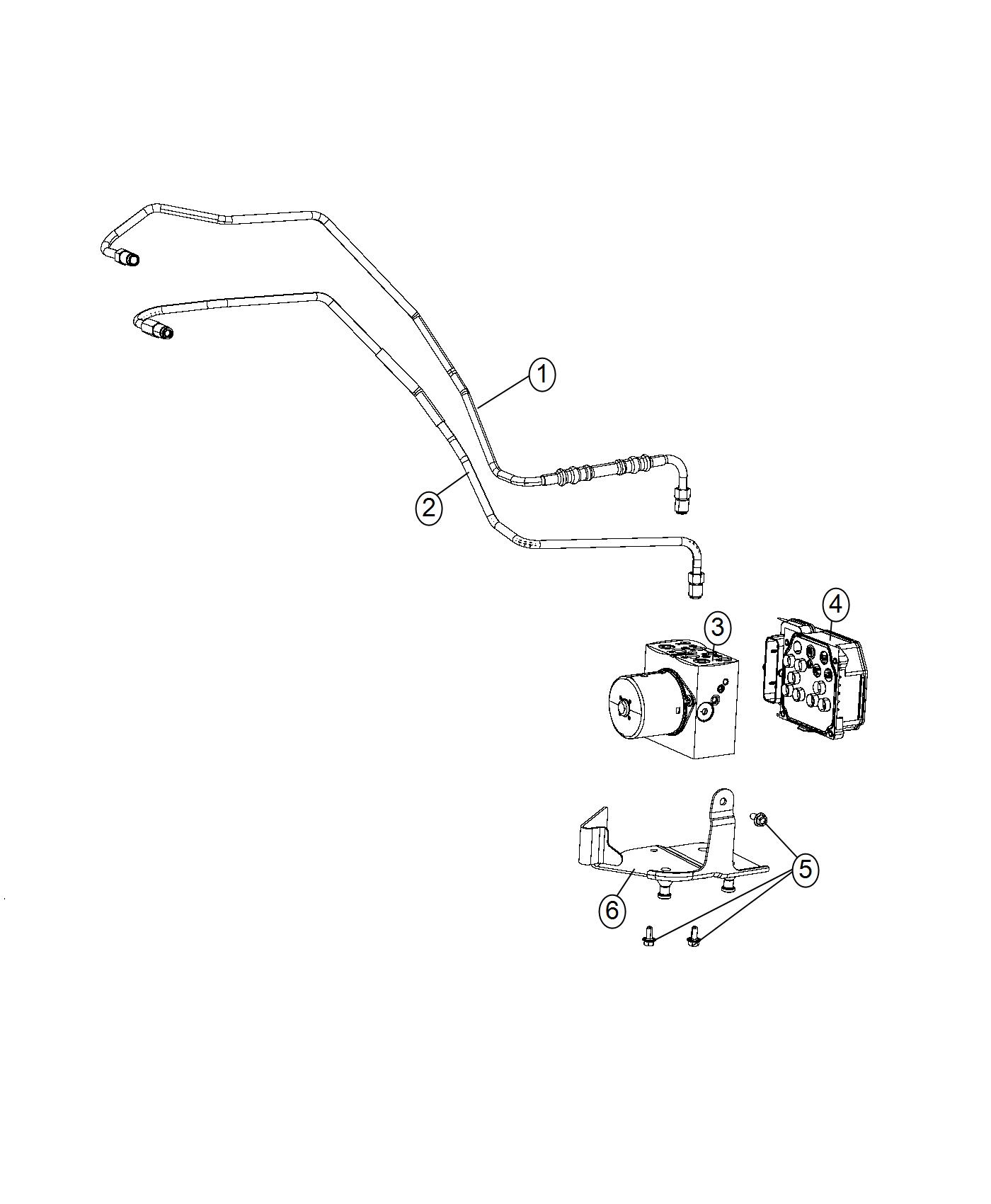 Diagram HCU and Tubes to Master Cylinder. for your 2000 Chrysler 300  M 