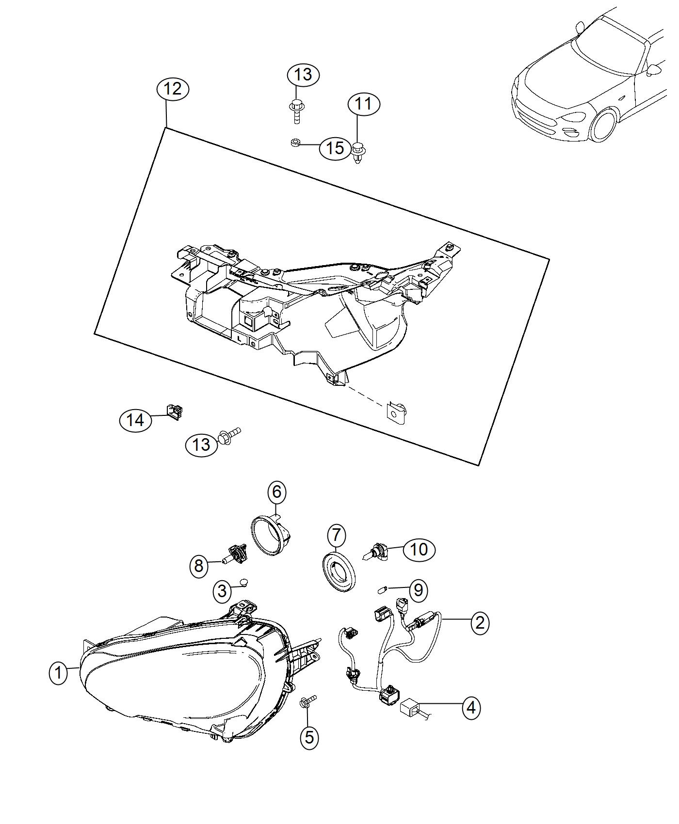 Diagram Lamp, Front. for your 2004 Chrysler 300  M 