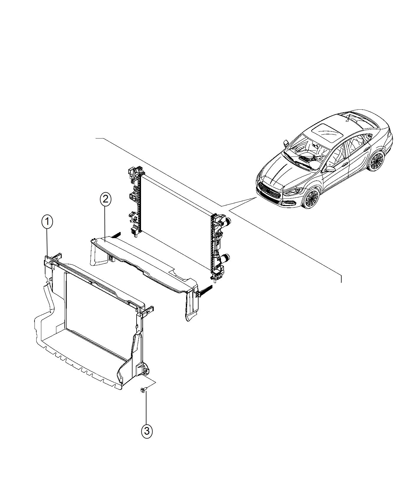 Diagram Radiator Shrouds And Shields. for your 2010 Dodge Ram 3500   