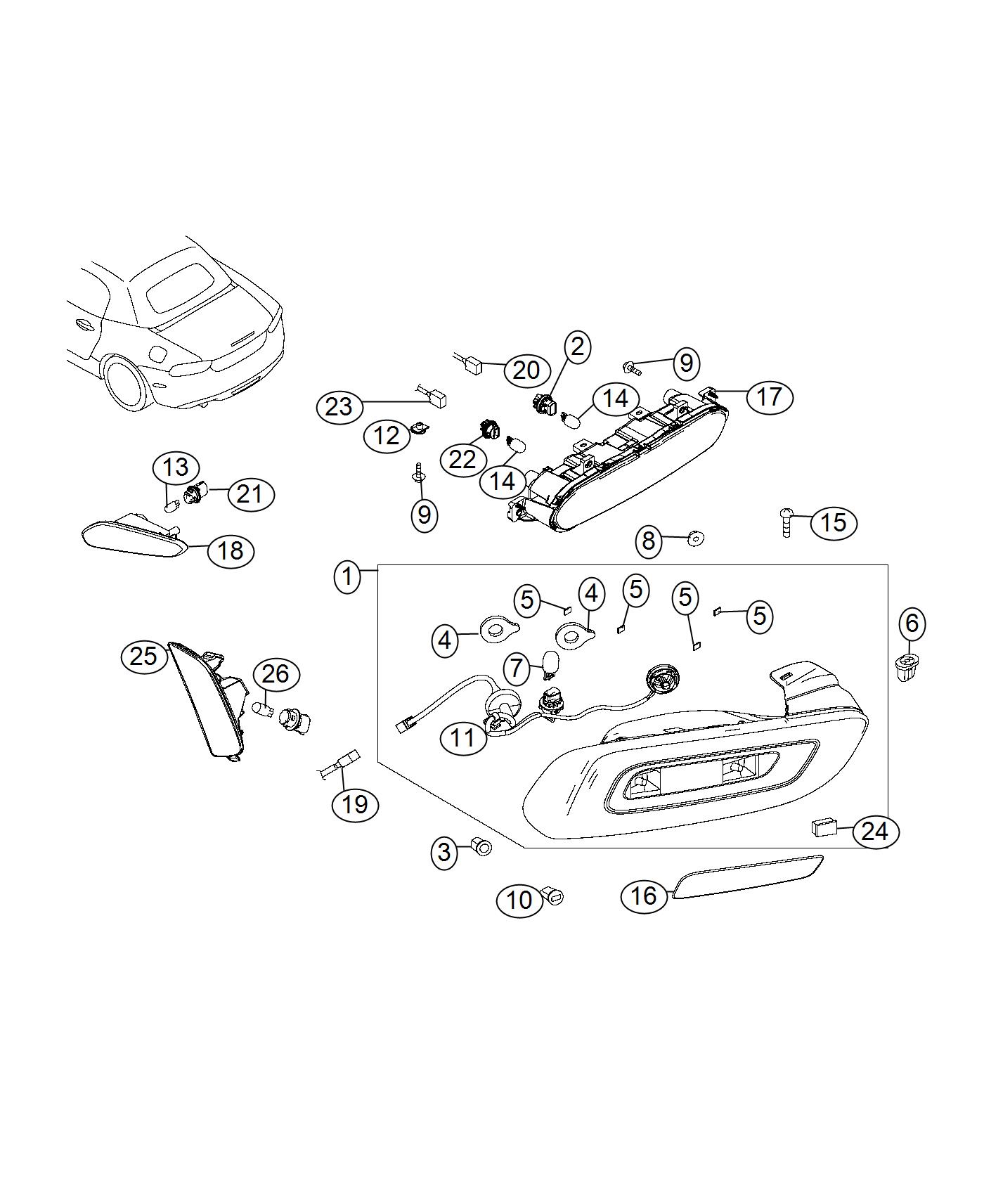 Diagram Lamp, Rear Tail. for your 2000 Chrysler 300  M 