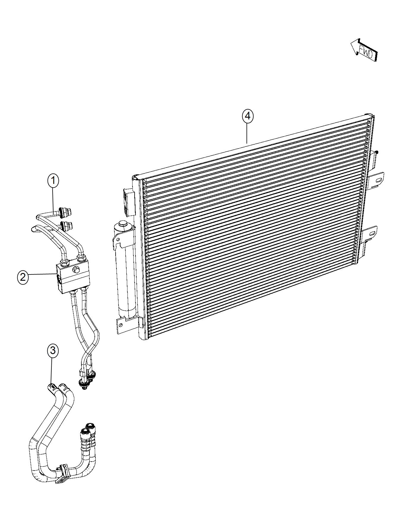 Diagram Transmission Oil Cooler and Lines. for your Jeep