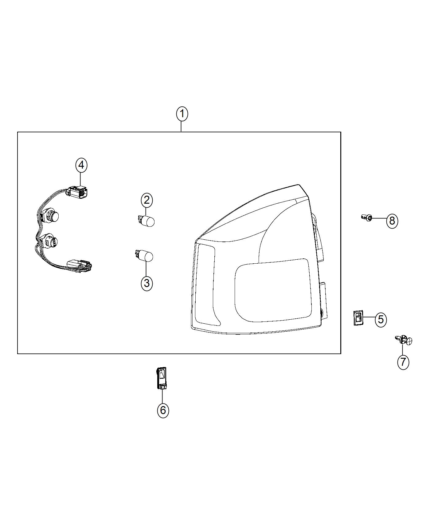 Diagram Lamps, Rear Tail Lamps. for your Jeep Compass  