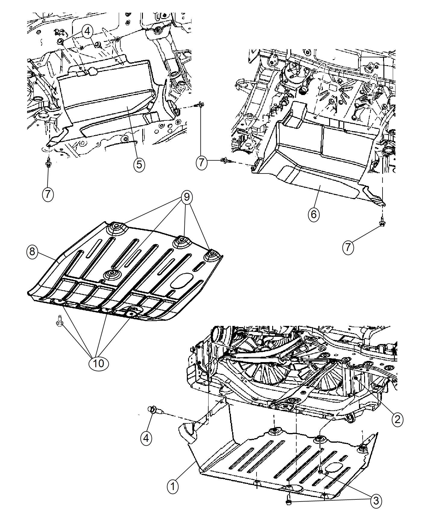 Diagram Underbody Plates And Shields. for your 2017 Jeep Patriot   