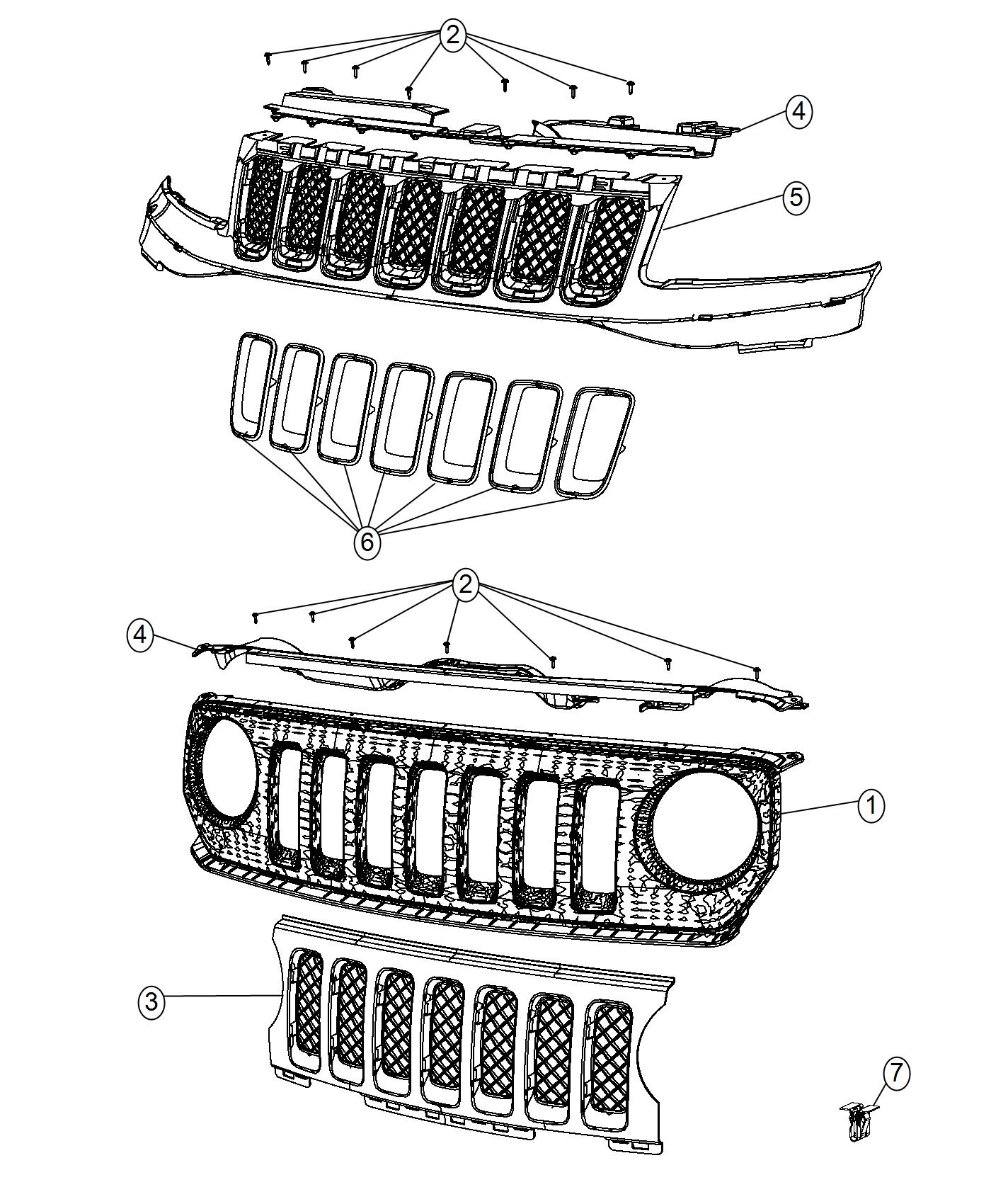 Diagram Grilles. for your Jeep