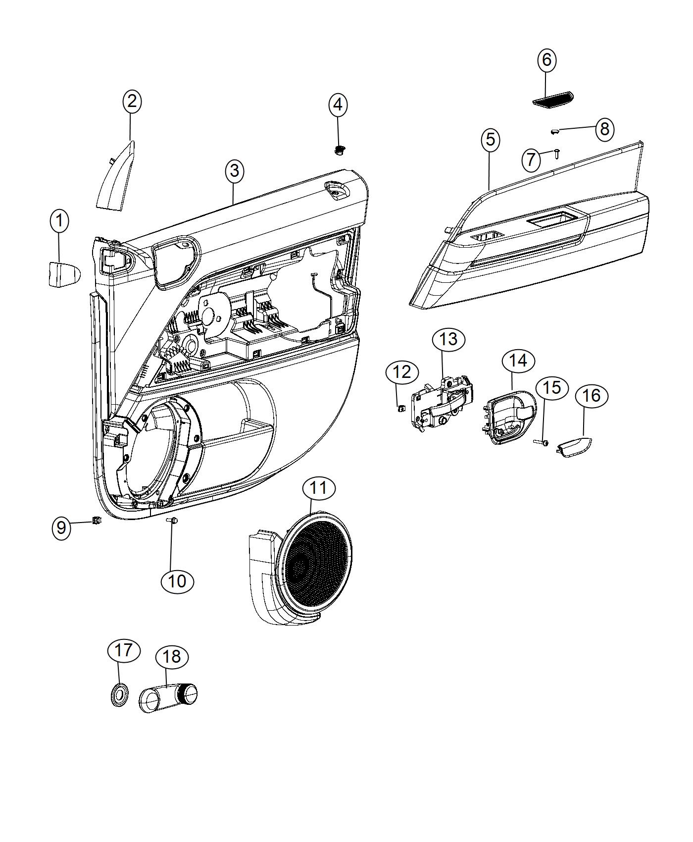 Front Door Trim Panels. Diagram