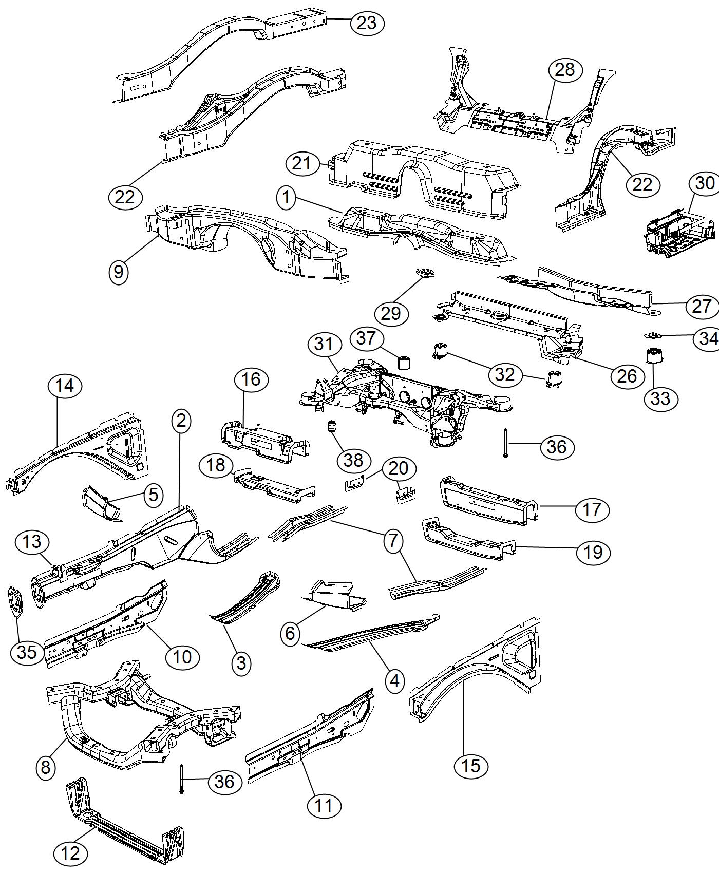 Diagram Frame Complete. for your 1999 Chrysler 300  M 