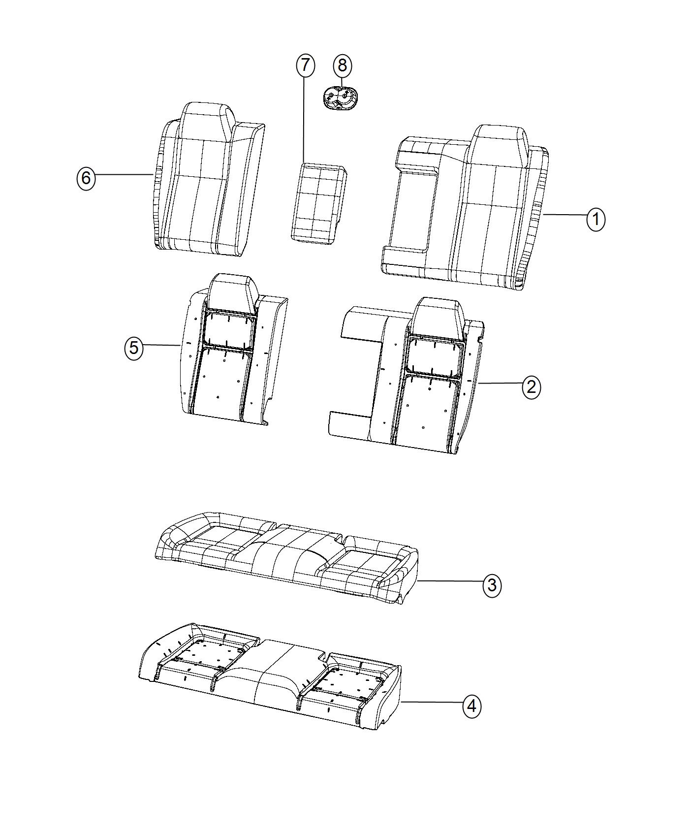 Rear Seat - Split Seat. Diagram