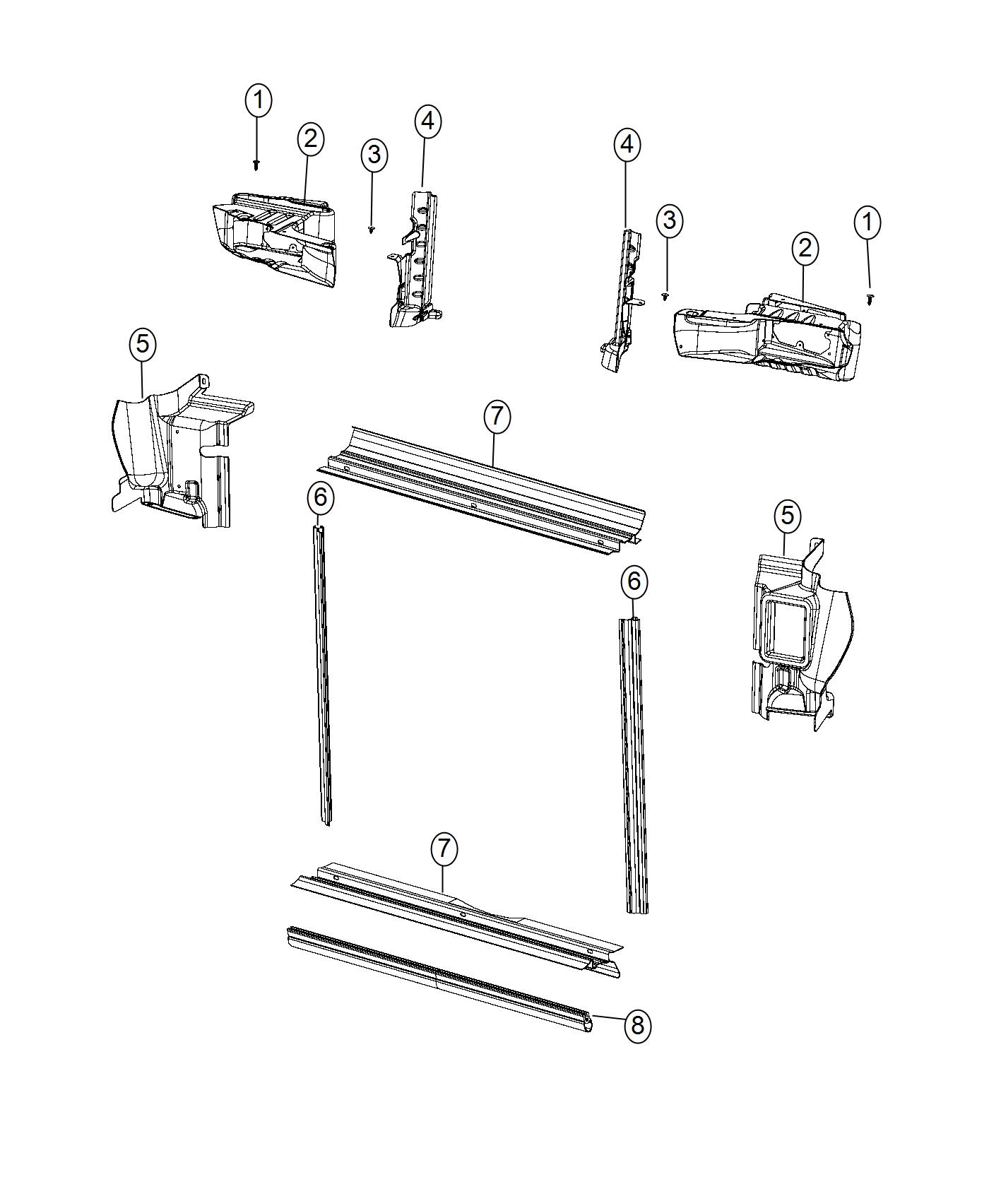 Diagram Radiator Seals, Shields, Baffles, Ducts. for your 2003 Chrysler 300  M 