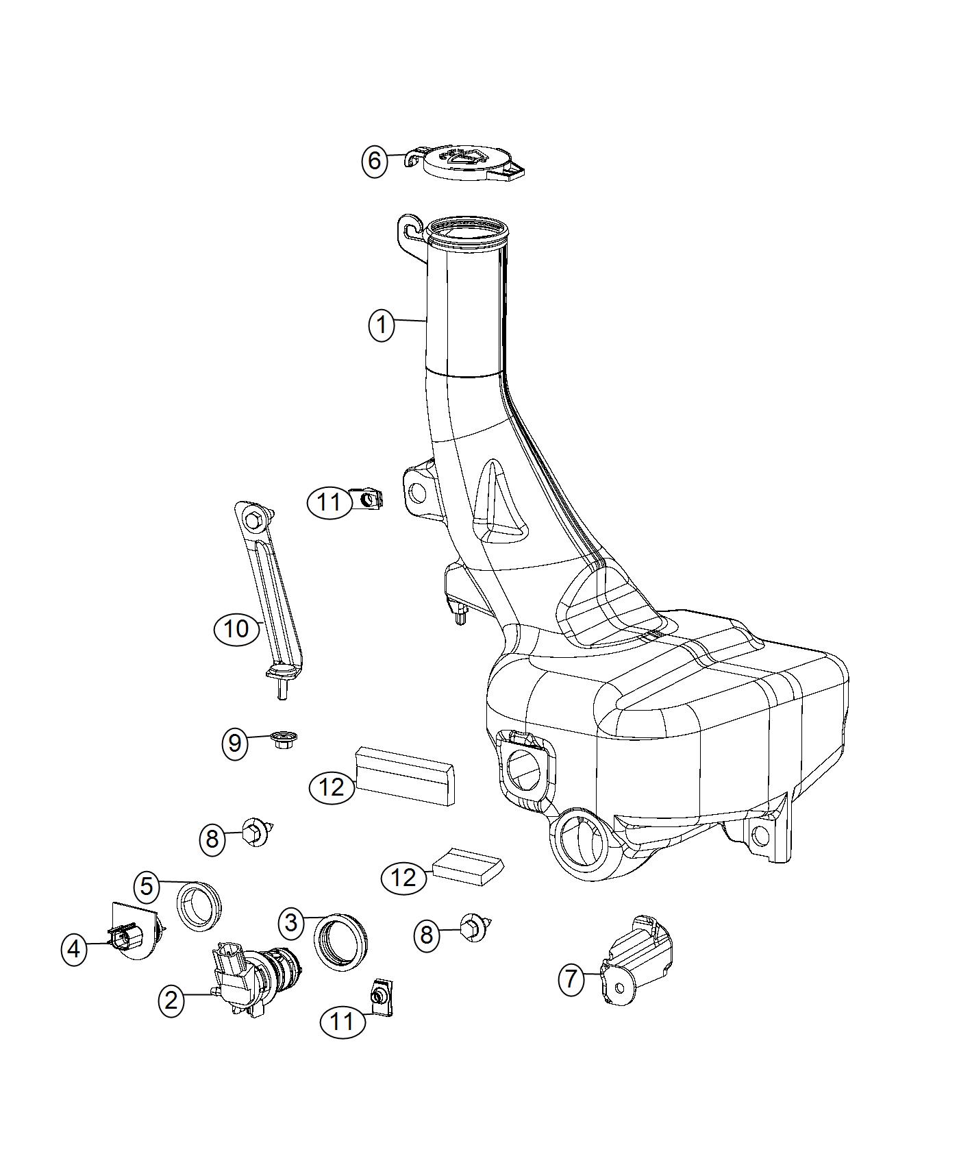 Reservoir, Windshield Washer. Diagram