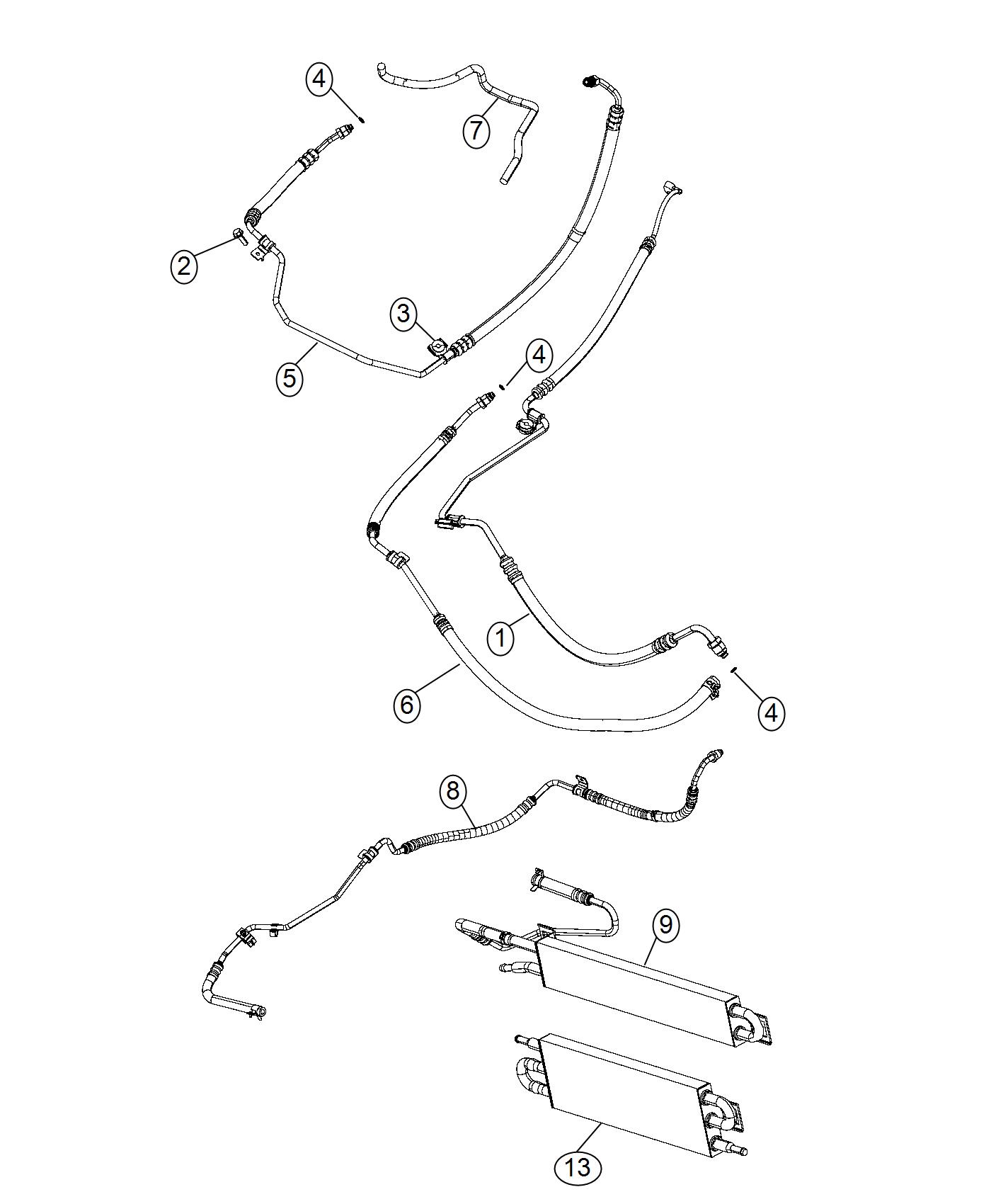 Diagram Power Steering Hoses. for your Dodge Charger  