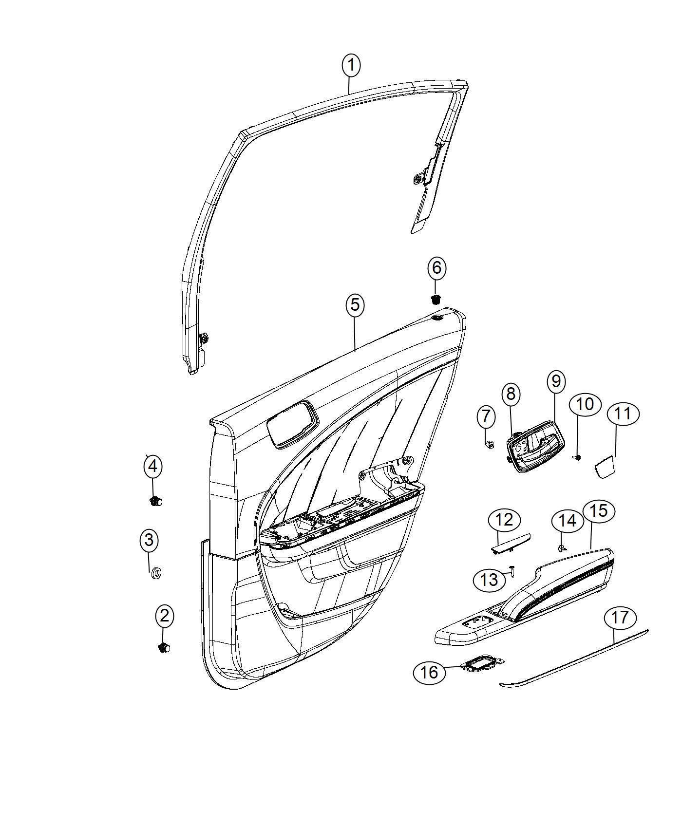 Diagram Rear Door Trim Panels. for your Dodge