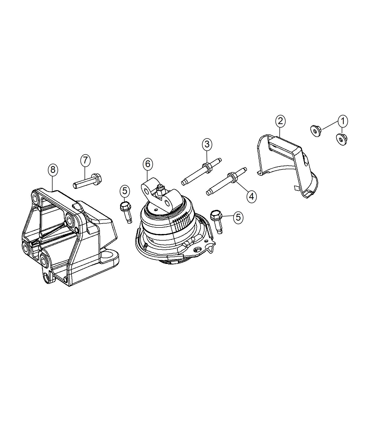 Diagram Engine Mounting Right Side RWD/2WD 5.7L. for your 2021 Dodge Charger   