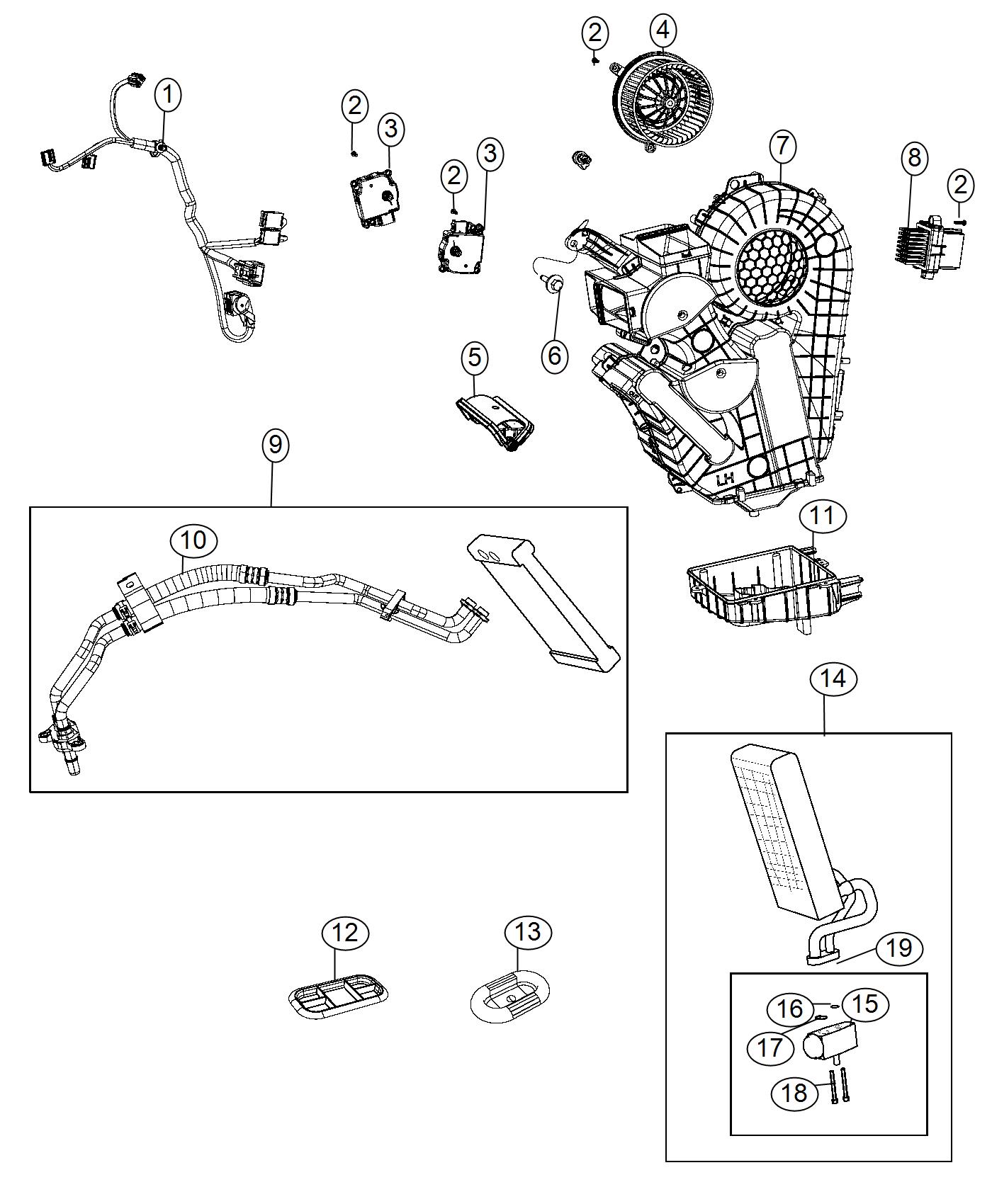 Diagram A/C And Heater Unit Rear. for your 2017 Dodge Grand Caravan   