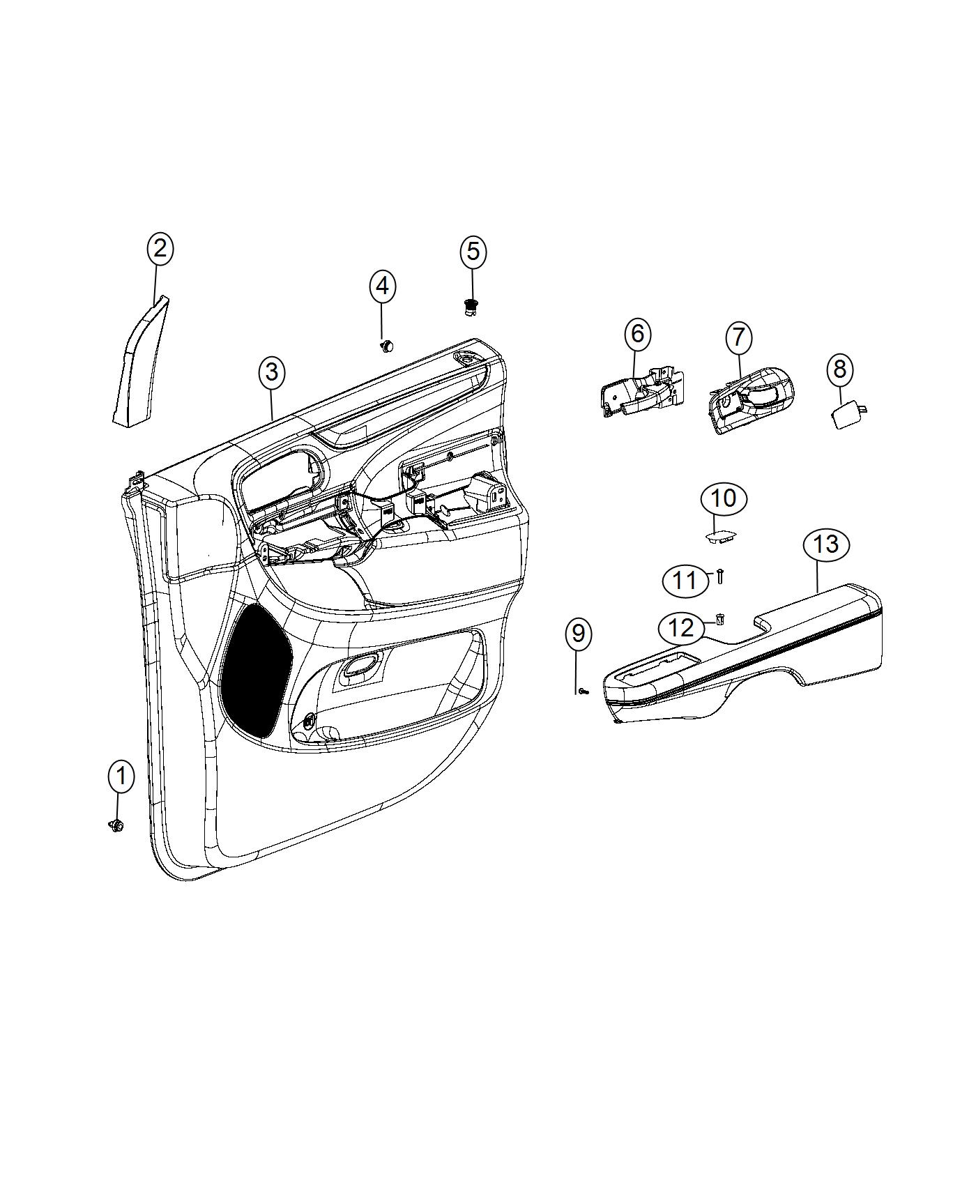 Diagram Front Door Trim Panels. for your 2003 Dodge Caravan   