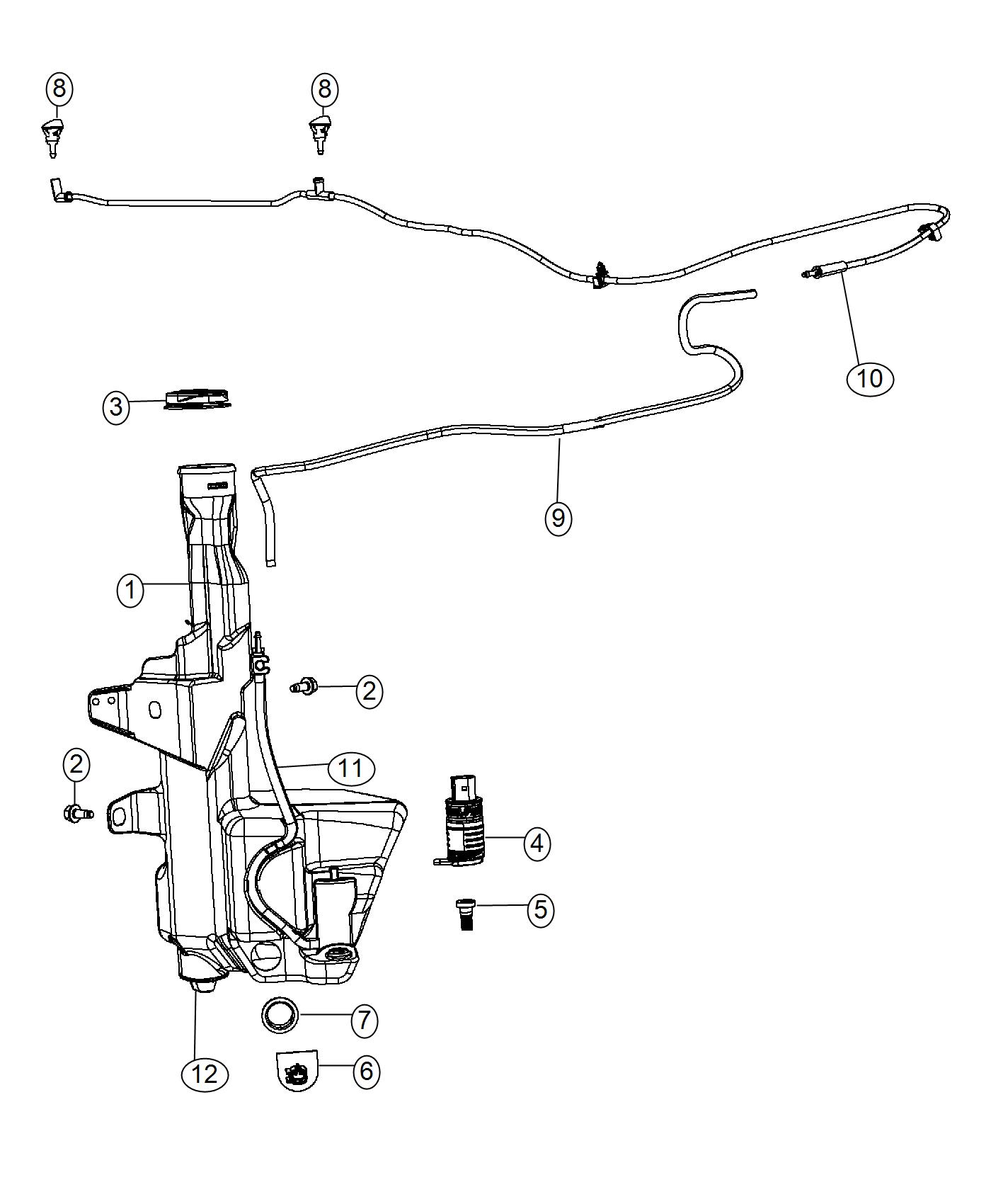 Diagram Front Washer System. for your 2002 Ram 1500   