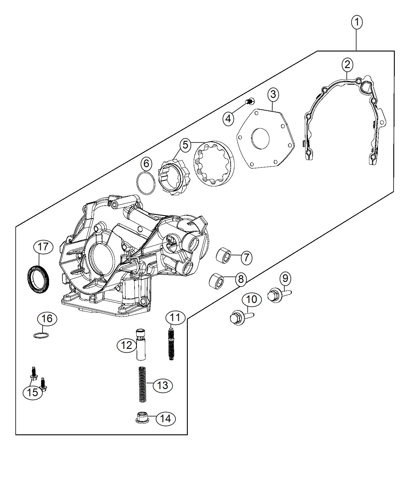 Engine Oil Pump 1.4L Turbocharged. Diagram