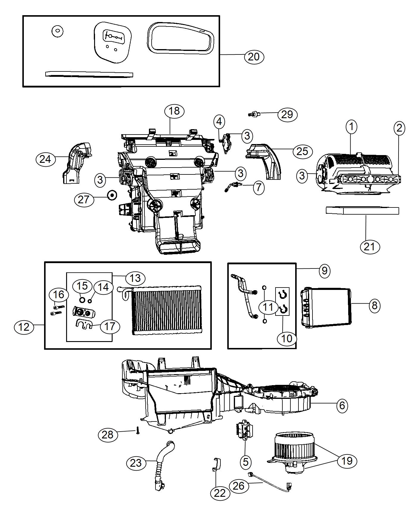 Diagram A/C and Heater Unit. for your Jeep