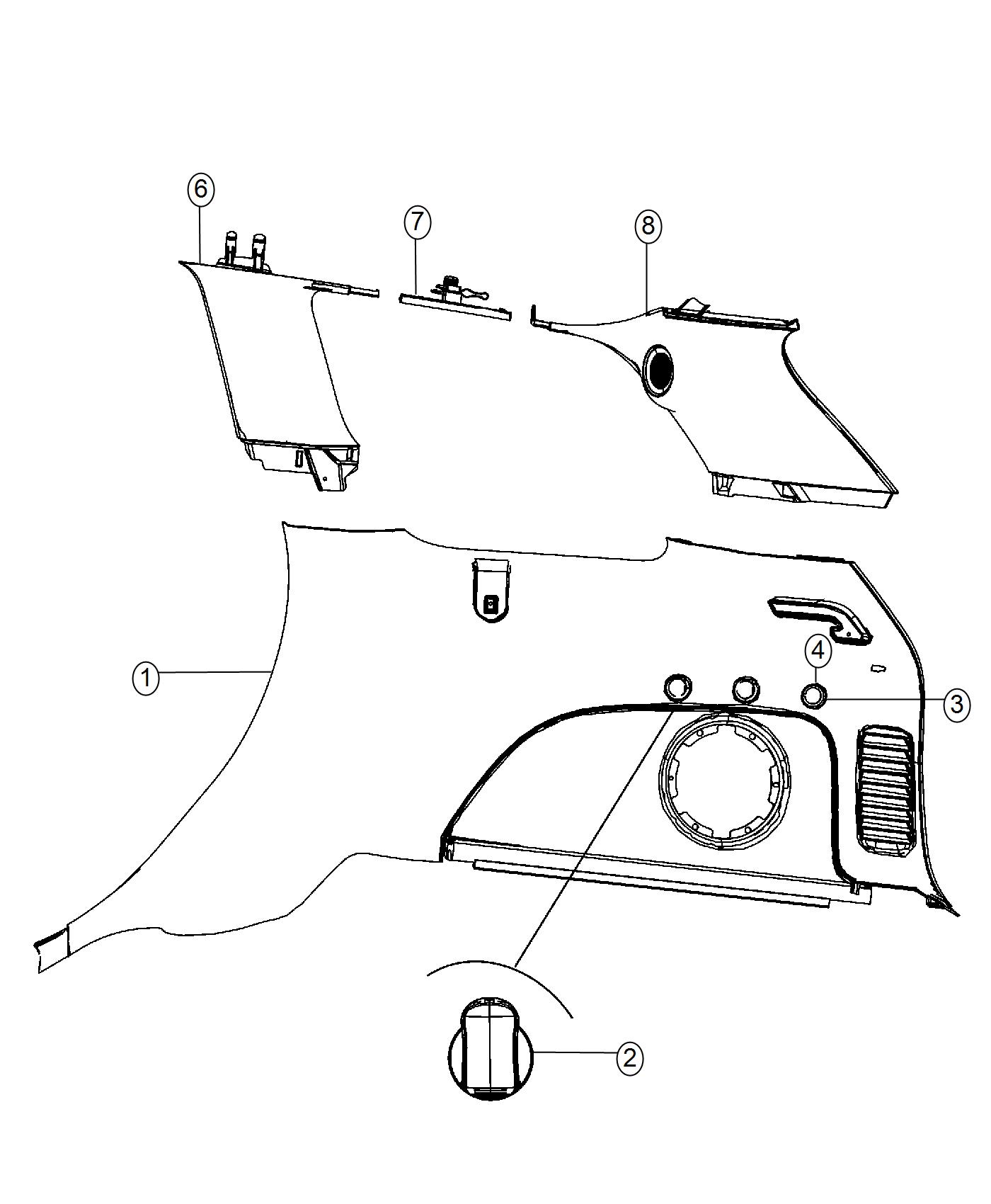 Diagram Quarter Trim Panel. for your 2000 Chrysler 300  M 