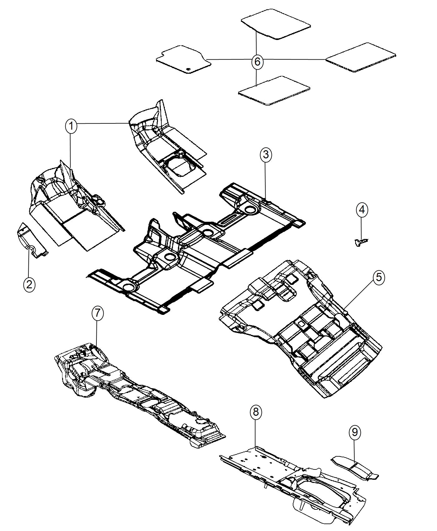 Diagram Carpet, Complete. for your Chrysler 300  M